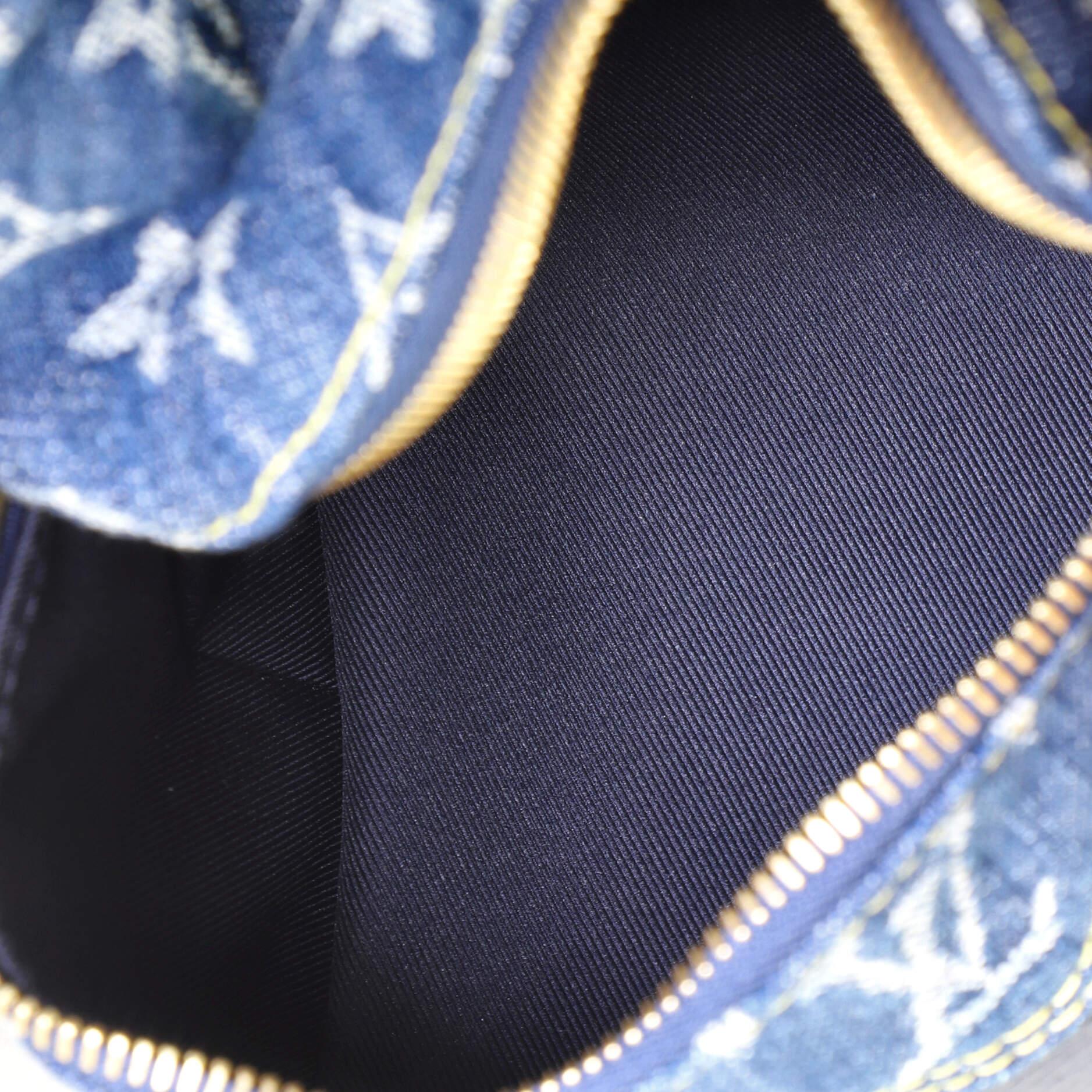 Louis Vuitton Japanese Cruiser Handbag Monogram Denim and Taurillon Leather 1