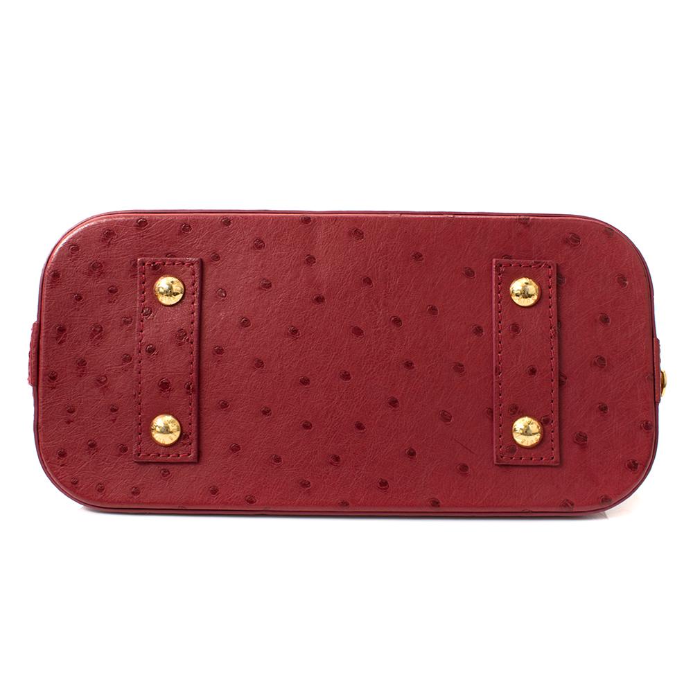 Red Louis Vuitton Japiur Ostrich Alma BB Tote Bag For Sale