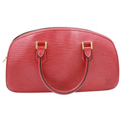 Retro Louis Vuitton Jasmin handbag in red épi leather