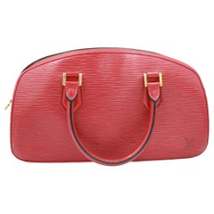 Vintage 1990s Louis VUITTON Red Leather Handbag 