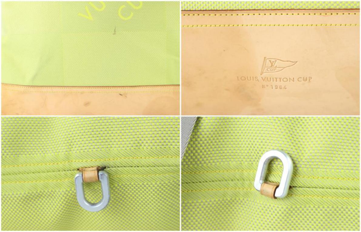 Louis Vuitton Jaune Americas Cup Cube 1lt114 Green Canvas Weekend/Travel Bag For Sale 7
