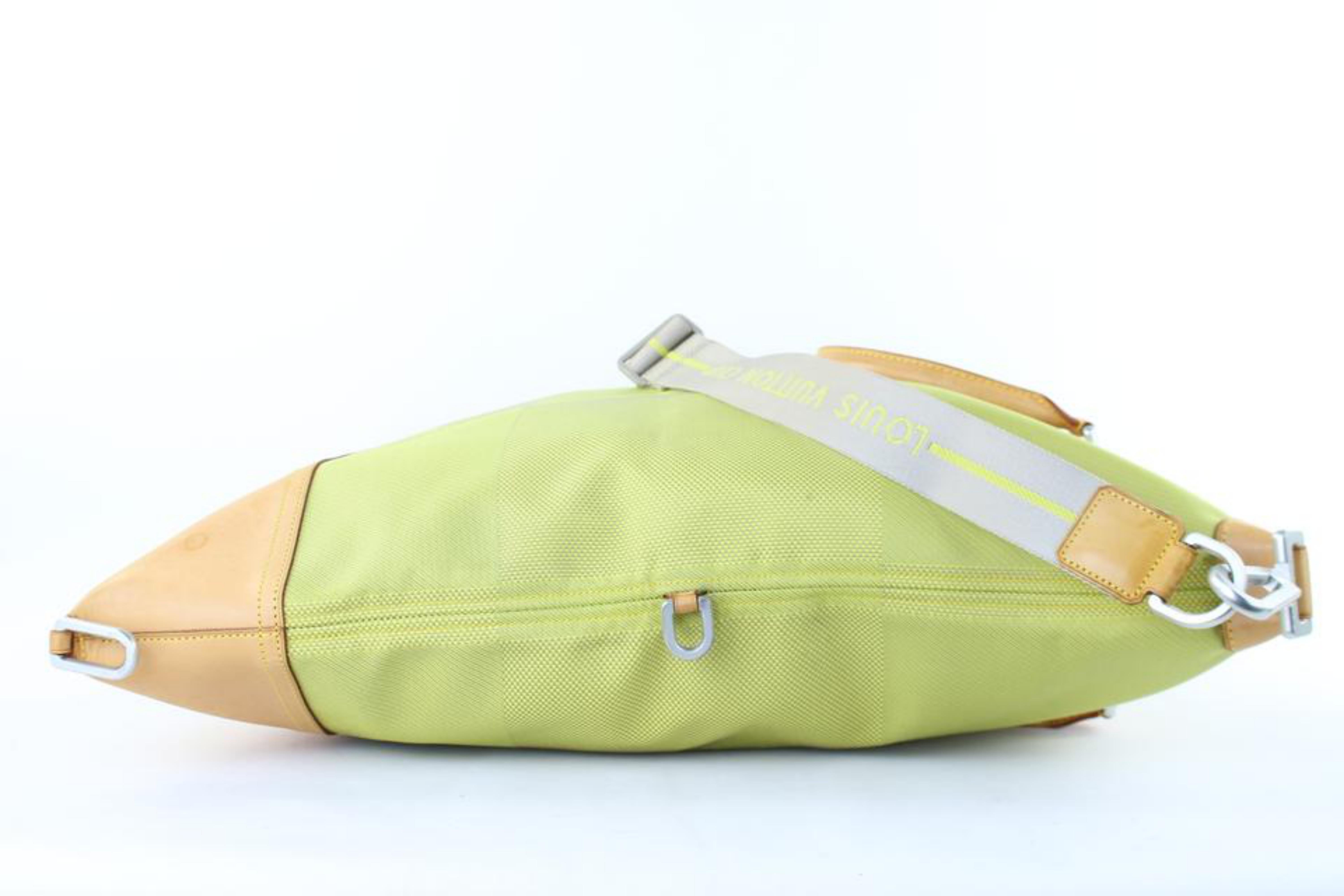 Louis Vuitton Jaune Americas Cup Cube 1lt114 Green Canvas Weekend/Travel Bag For Sale 5