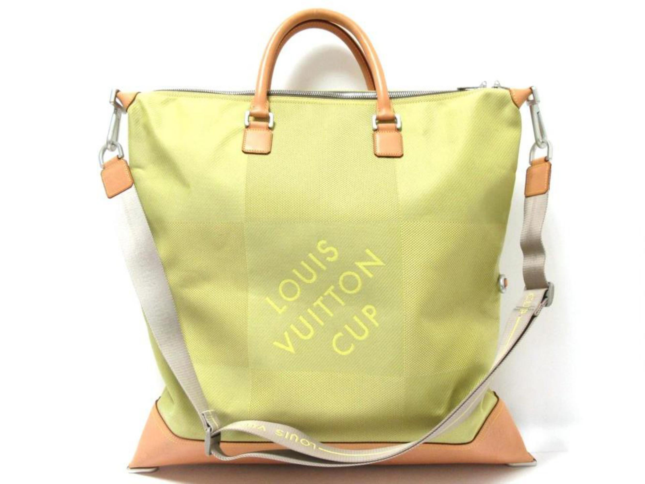 Louis Vuitton Jaune Lv Cup Cube 2way Convertible 3le0109 Green Canvas Tote For Sale 5