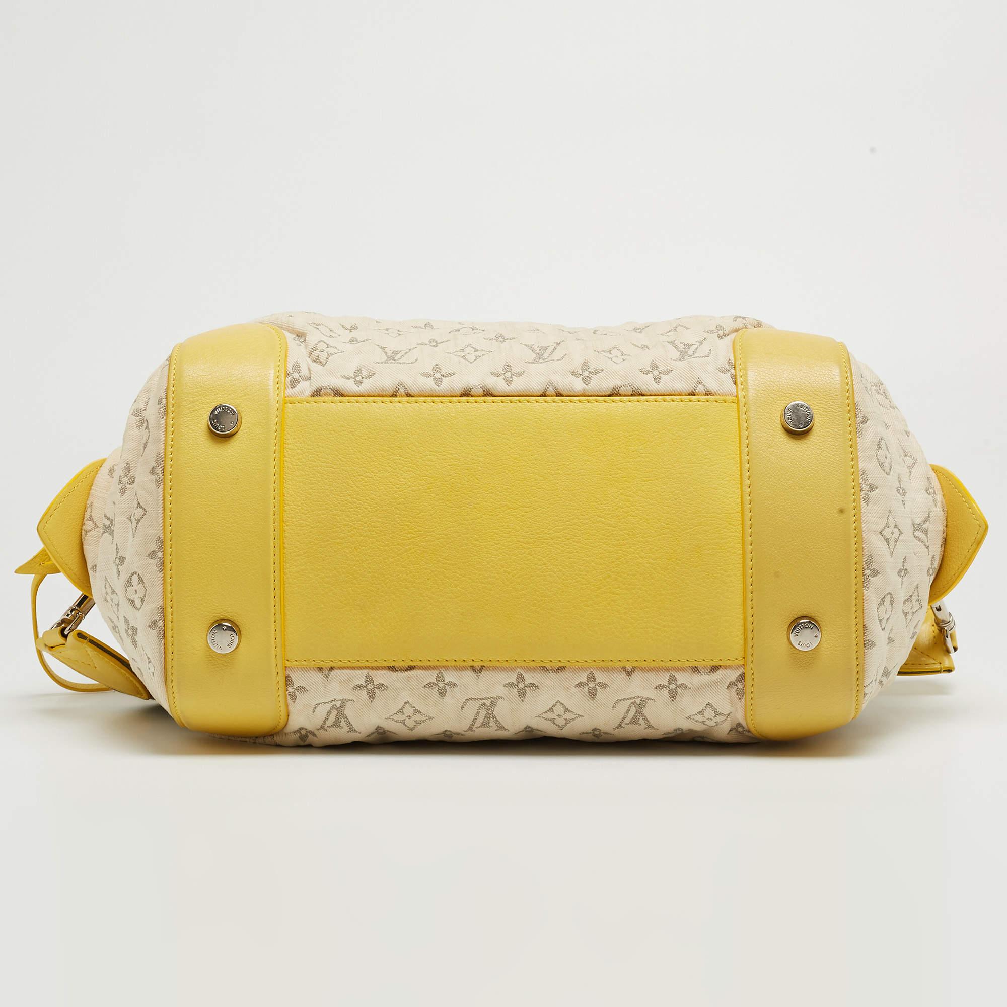 Louis Vuitton sac rond Speedy jaune monogrammé en denim, édition limitée Pour femmes en vente