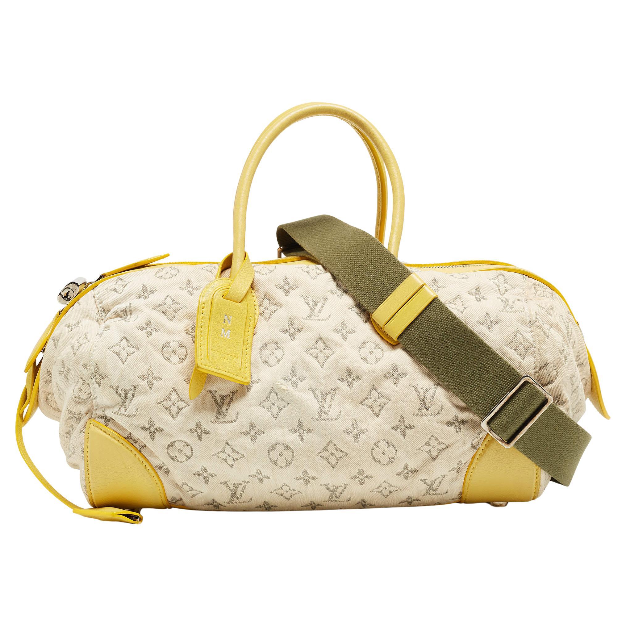 Louis Vuitton Jaune Monogram Denim Limited Edition Speedy Round Bag For Sale