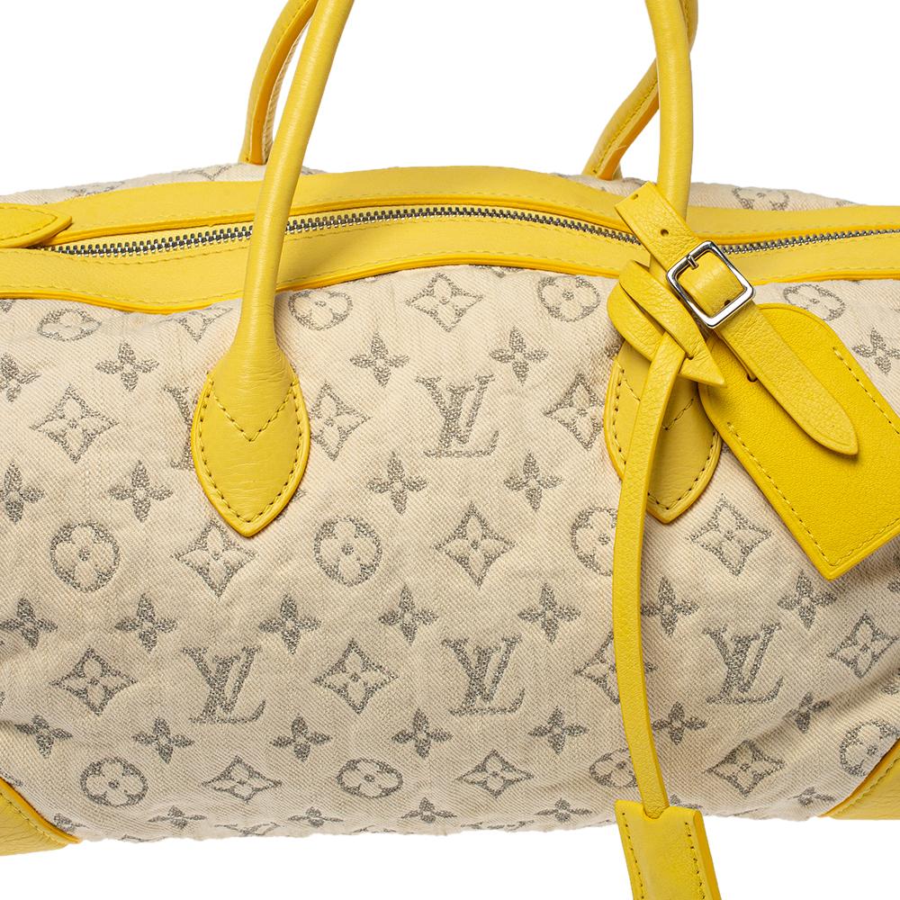 Louis Vuitton Jaune Monogram Denim Limited Edition Speedy Round MM Bag 1