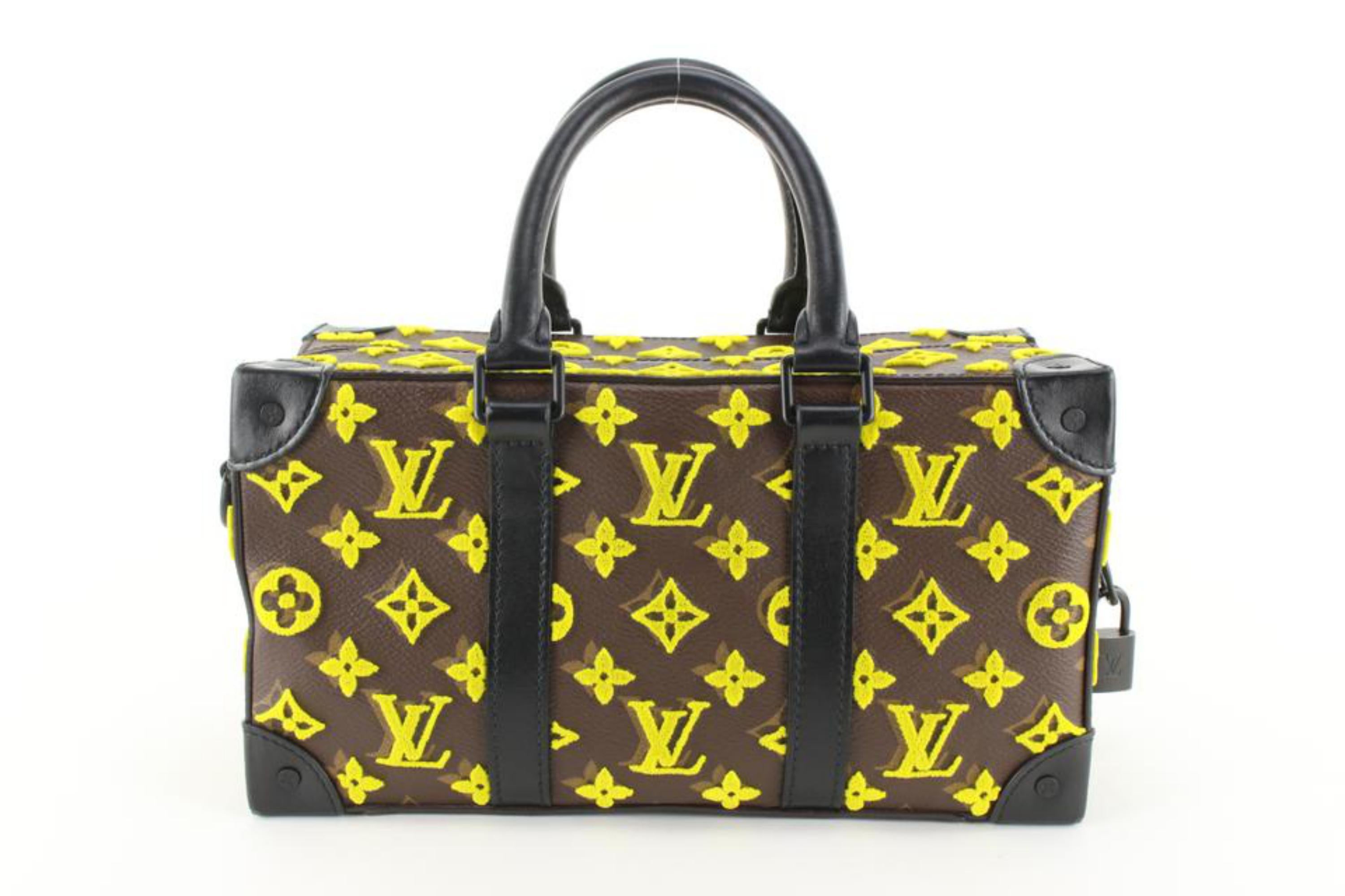 Louis Vuitton Jaune Monogram Tuffetage Speedy Trunk 85lk719s 1