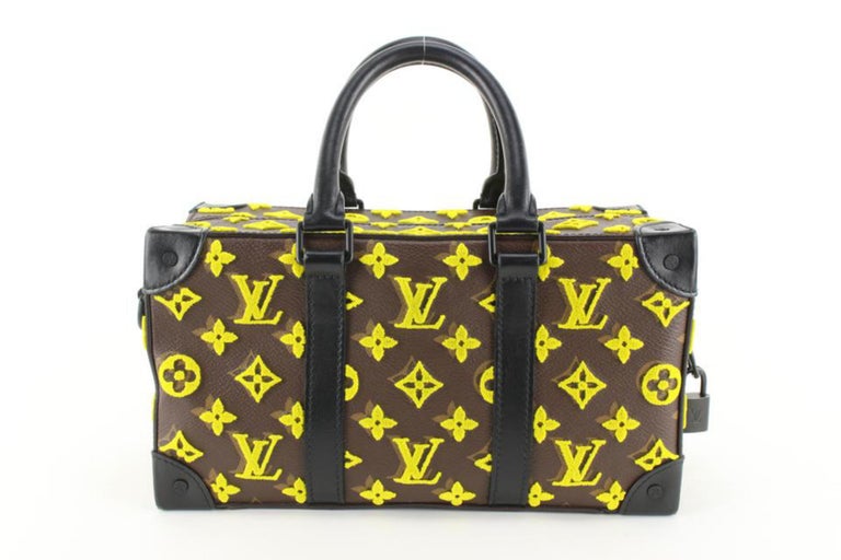 Louis Vuitton Jaune Monogram Tuffetage Speedy Trunk 85lk719s at 1stDibs