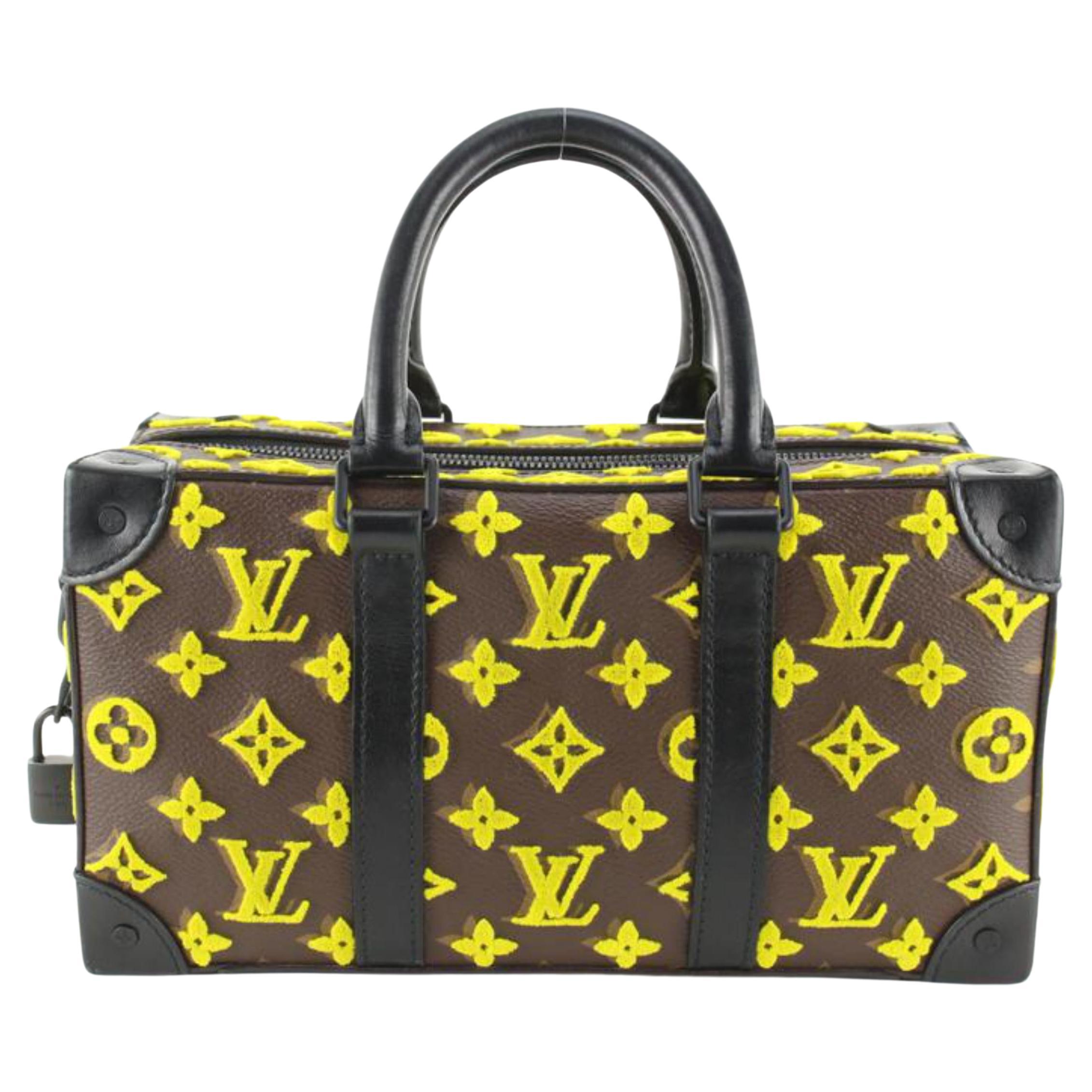 Louis Vuitton Jaune Monogram Tuffetage Speedy Trunk 85lk719s