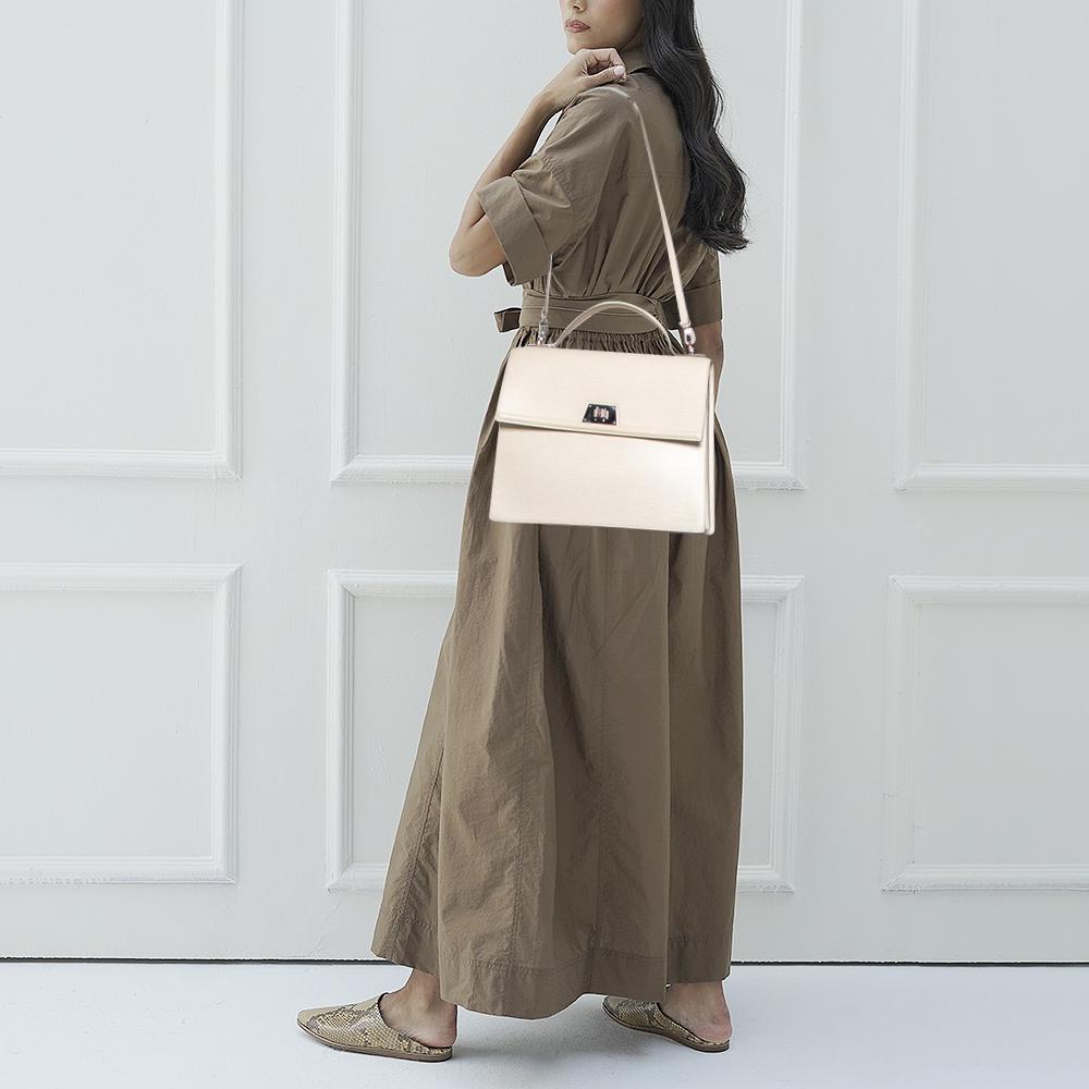 Beige Louis Vuitton Jaune Pale Epi Leather Sevigne GM Bag