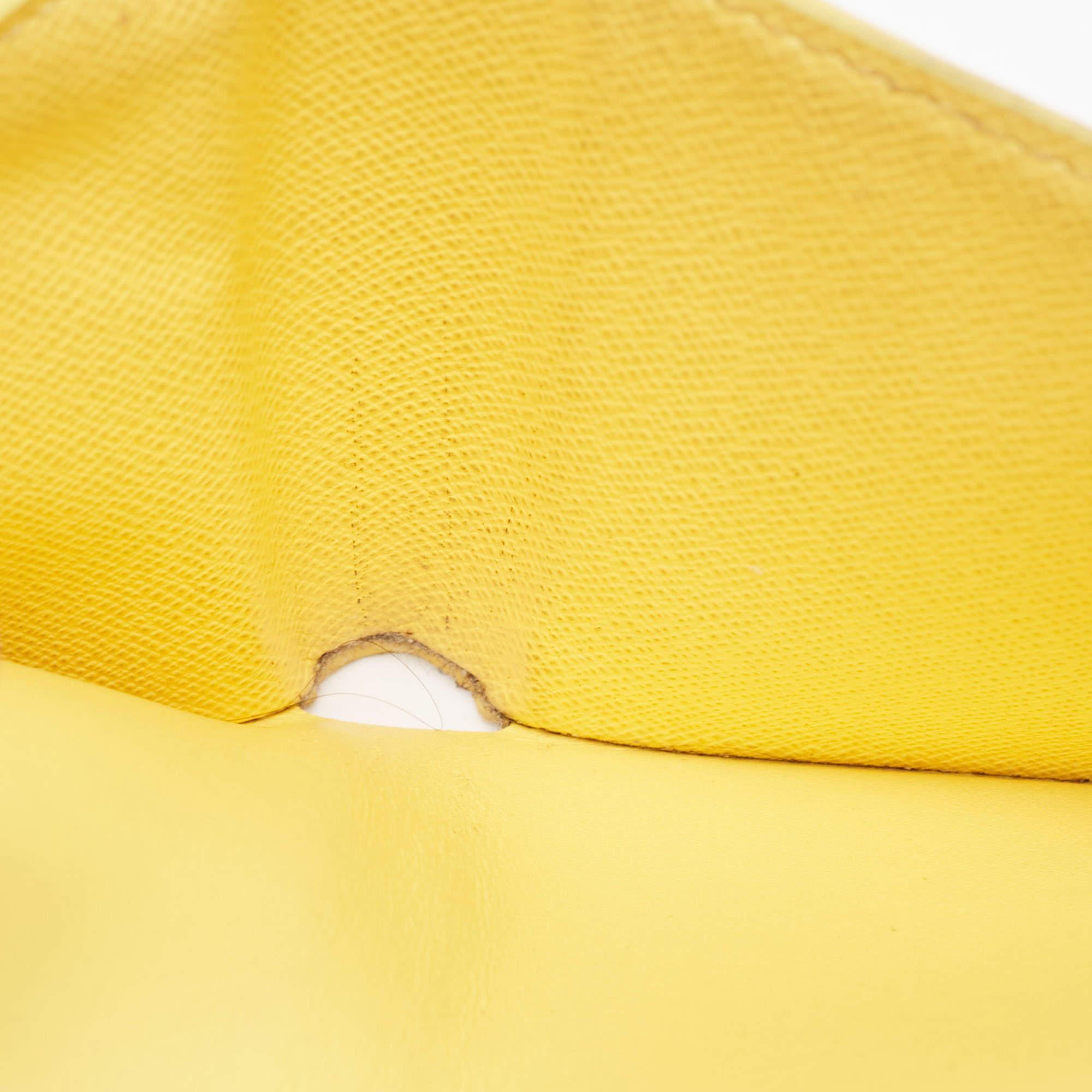 Louis Vuitton Jaune Pale Leder und Damier Azur Canvas Zoe Portemonnaie aus Segeltuch 3