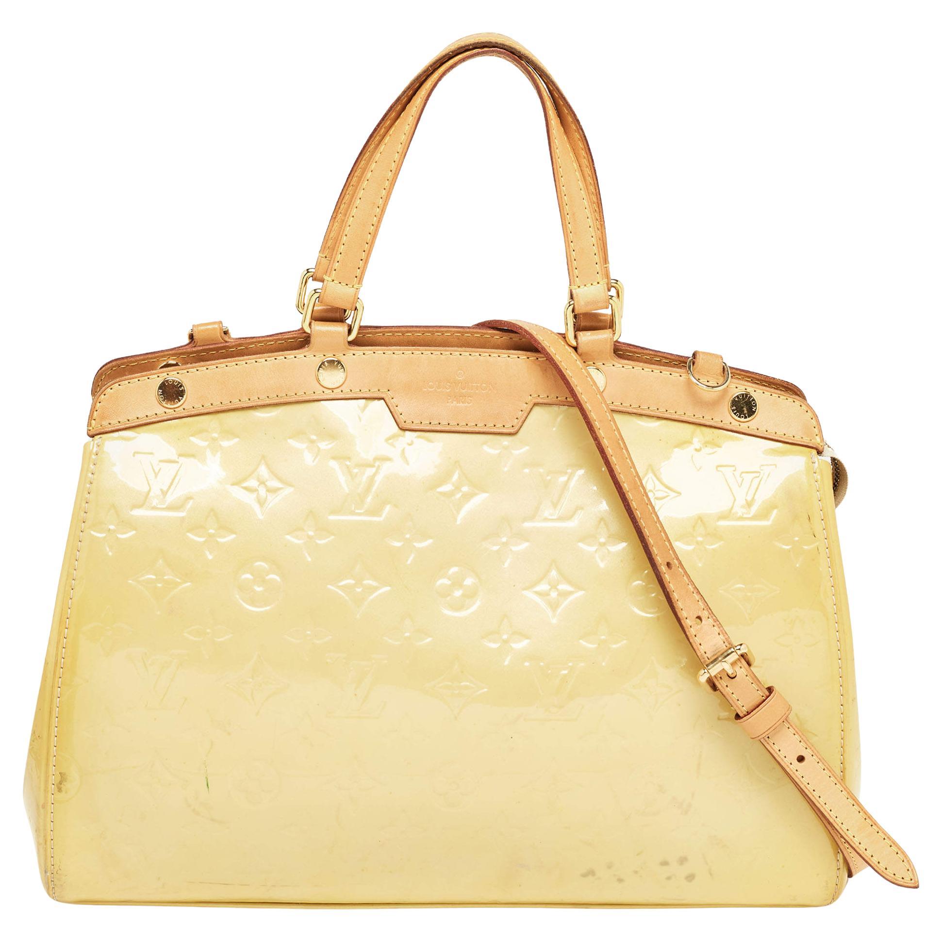 Louis Vuitton Jaune Passion Monogram Vernis Brea MM Bag For Sale