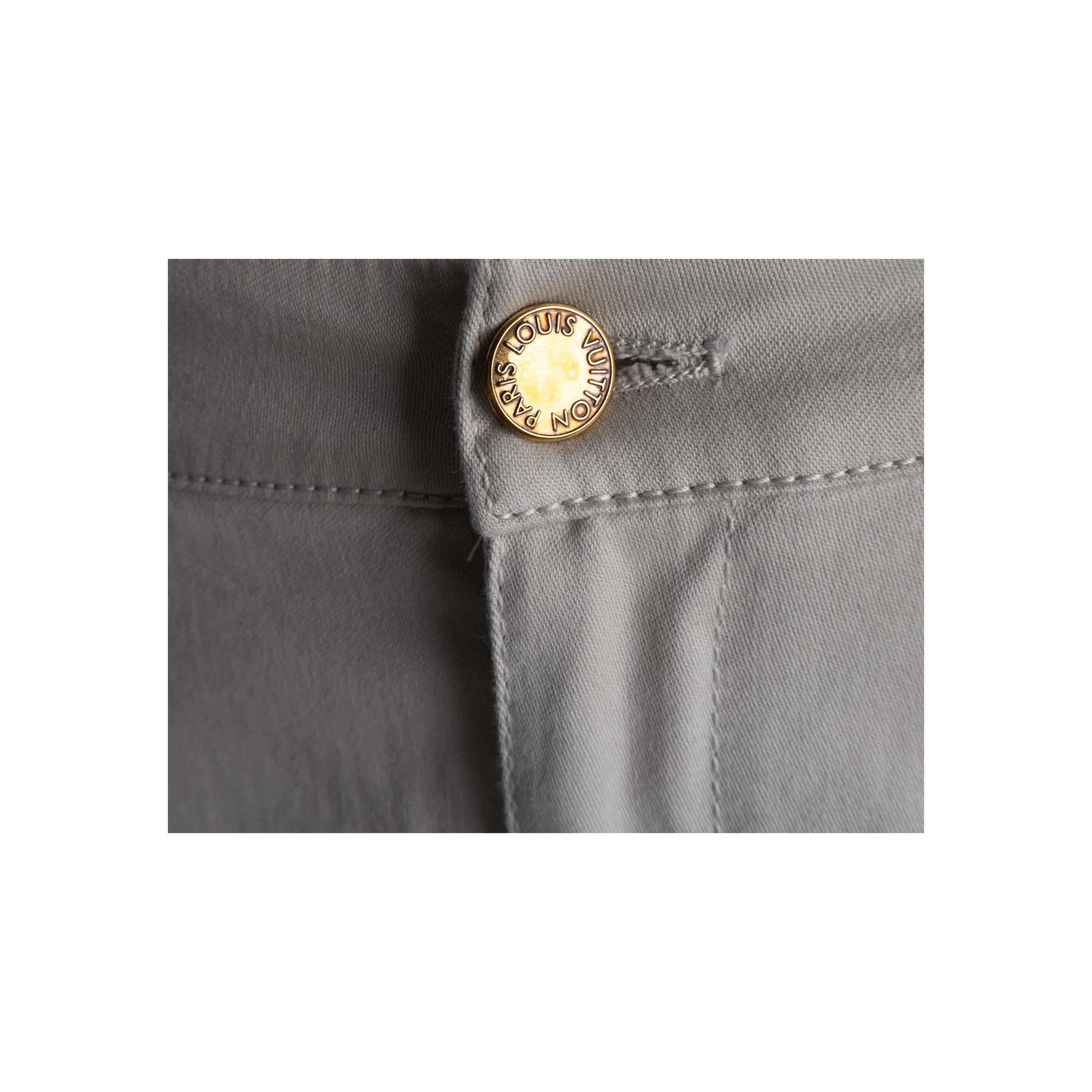 Jeans Louis Vuitton à rayures beiges  en vente 1