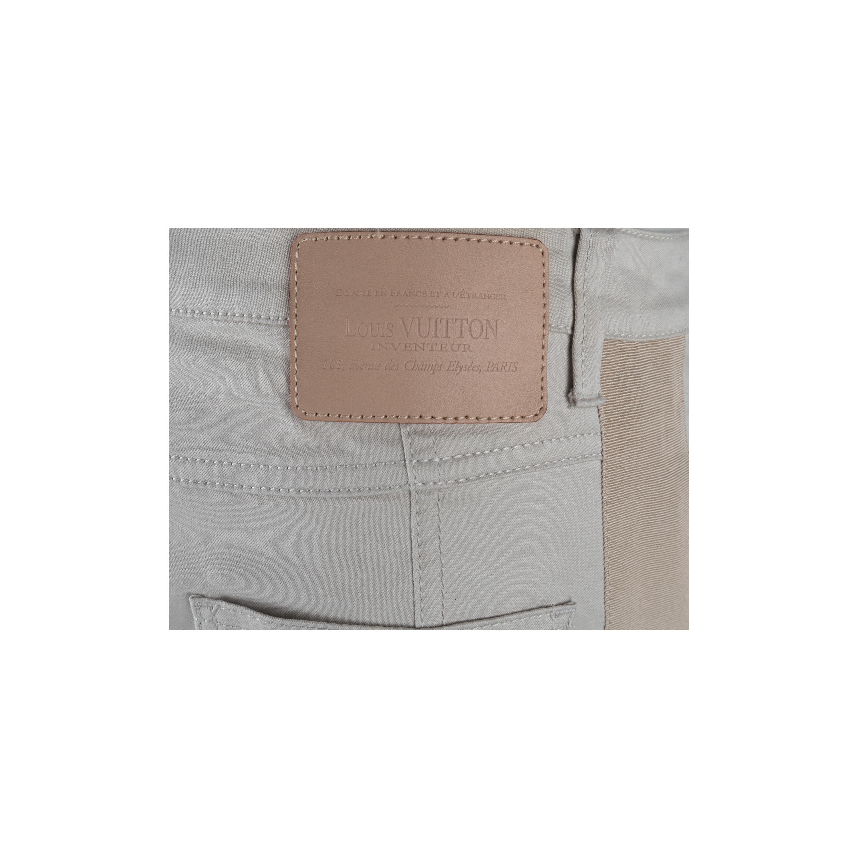 Jeans Louis Vuitton à rayures beiges  en vente 2