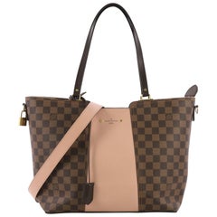 Louis Vuitton Jersey Handbag Damier Canvas with Leather