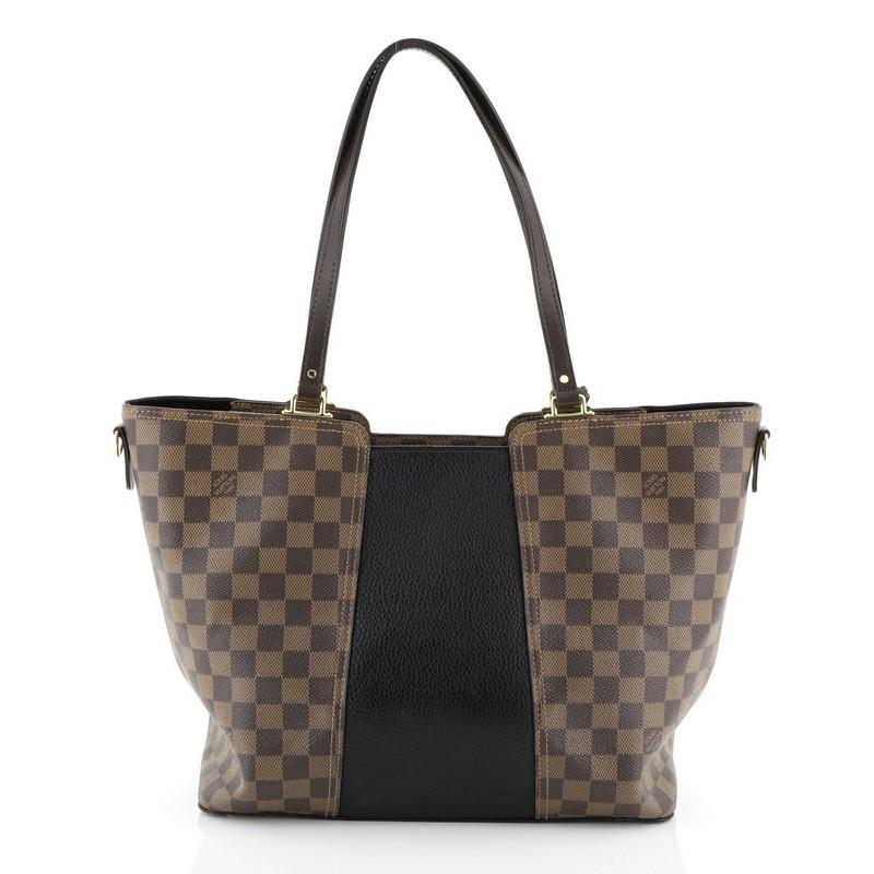 Black Louis Vuitton Jersey Handbag Damier with Leather