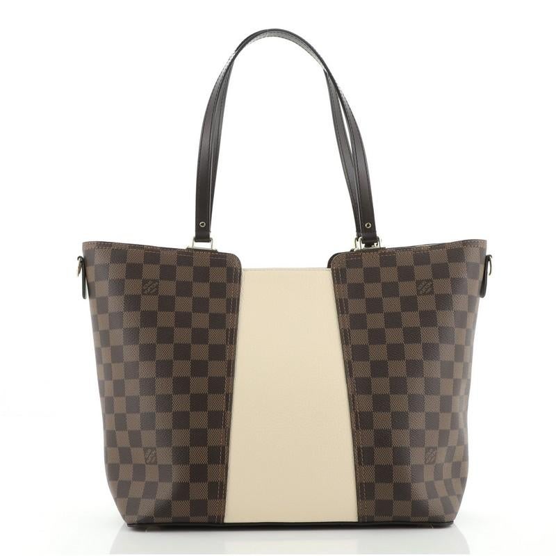 Black Louis Vuitton Jersey Handbag Damier with Leather