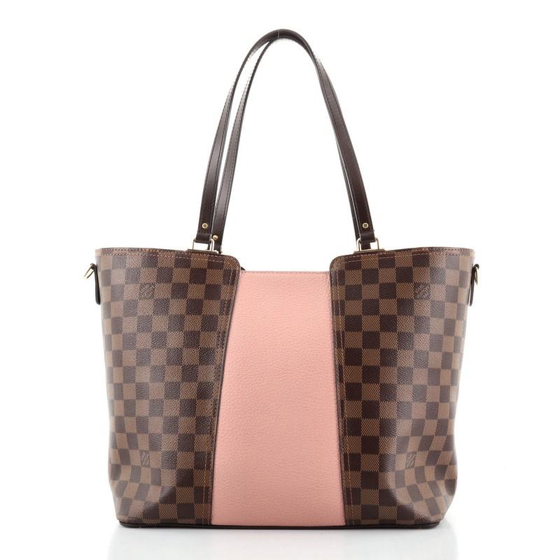 Brown Louis Vuitton Jersey Handbag Damier with Leather