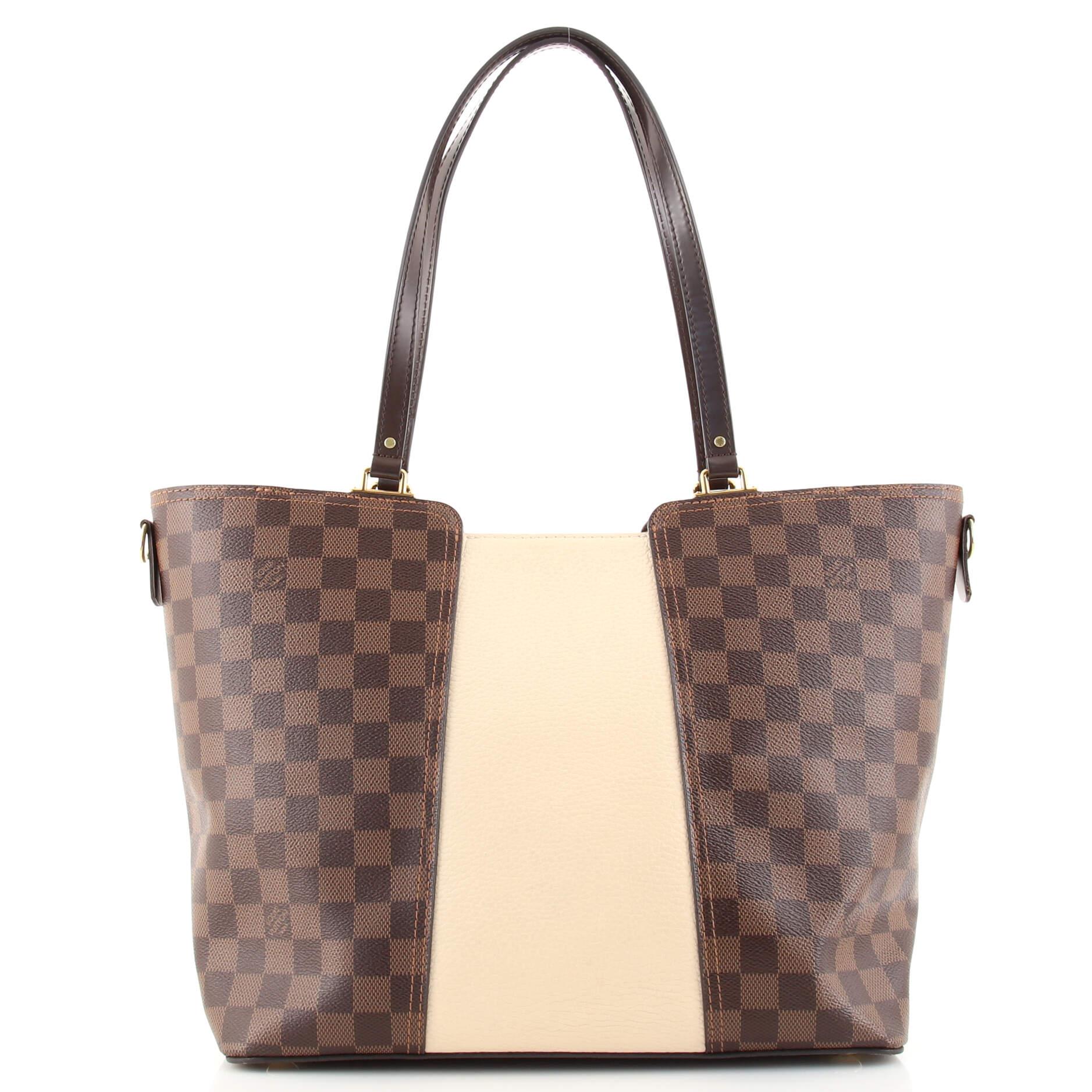 Gray Louis Vuitton Jersey Handbag Damier with Leather