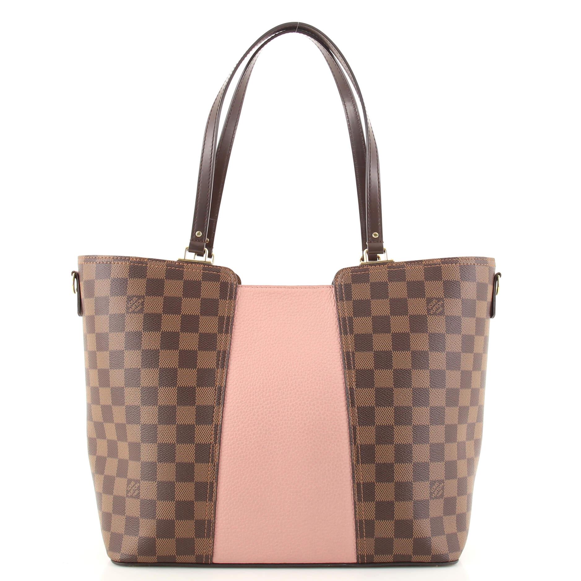 Louis Vuitton Jersey Handbag Damier with Leather In Good Condition In NY, NY