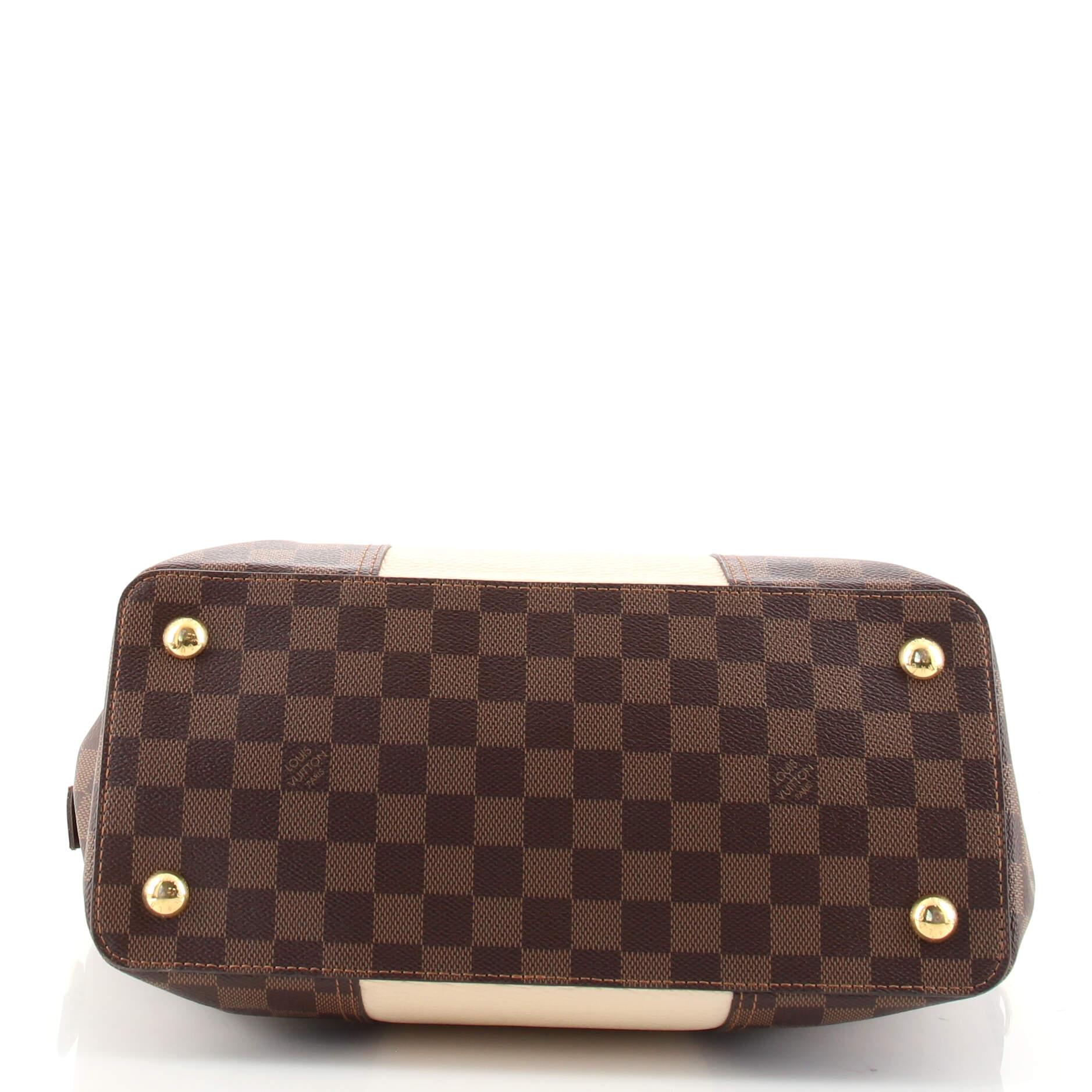 Louis Vuitton Jersey Handbag Damier with Leather In Good Condition In NY, NY