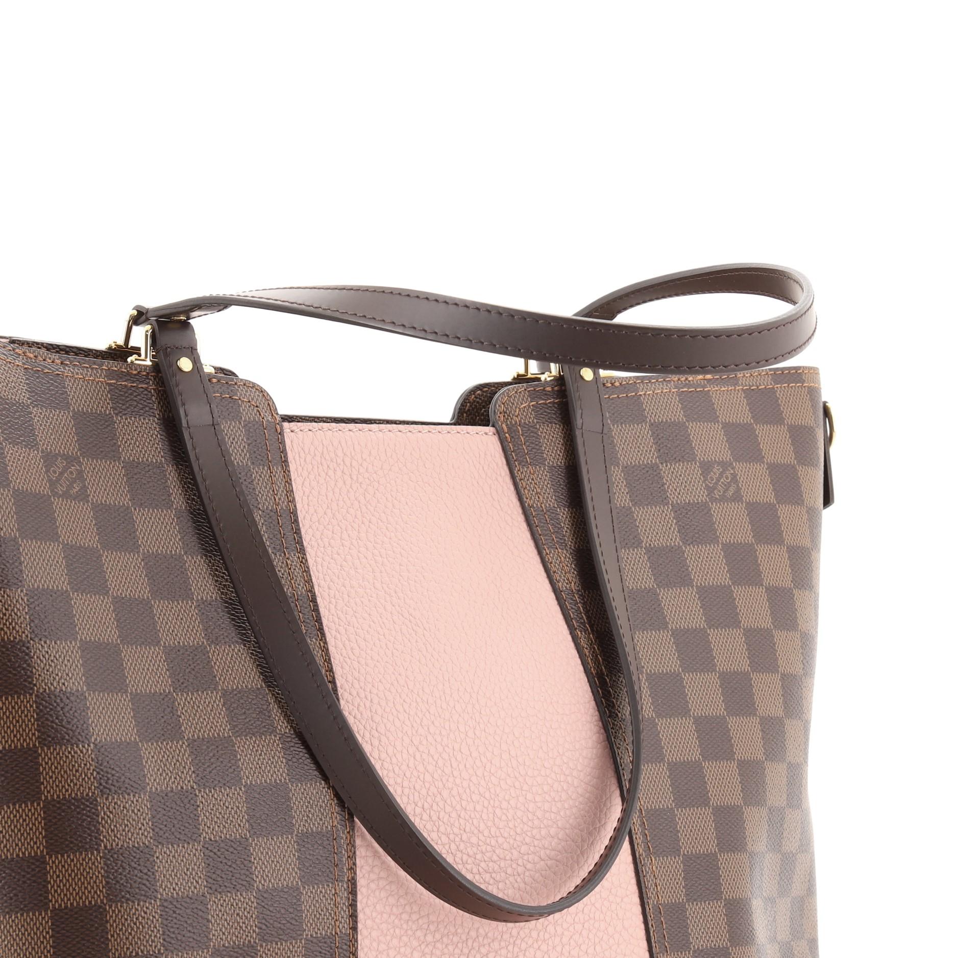 Gray Louis Vuitton Jersey Handbag Damier with Leather