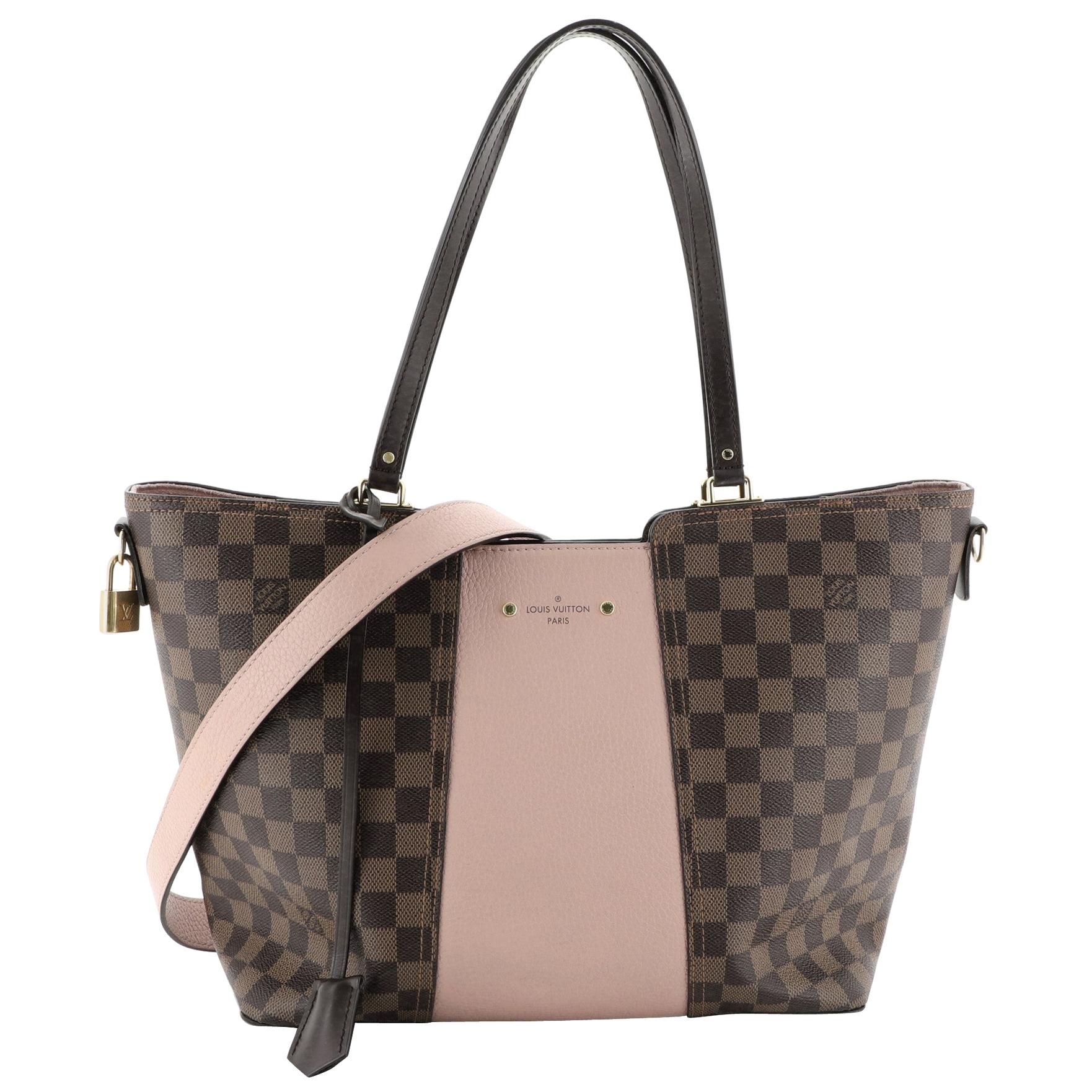Louis Vuitton Jersey Handbag Damier With Leather
