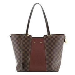 Louis Vuitton Jersey Handbag Damier With Leather 