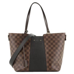 Louis Vuitton Jersey Handbag Damier With Leather 