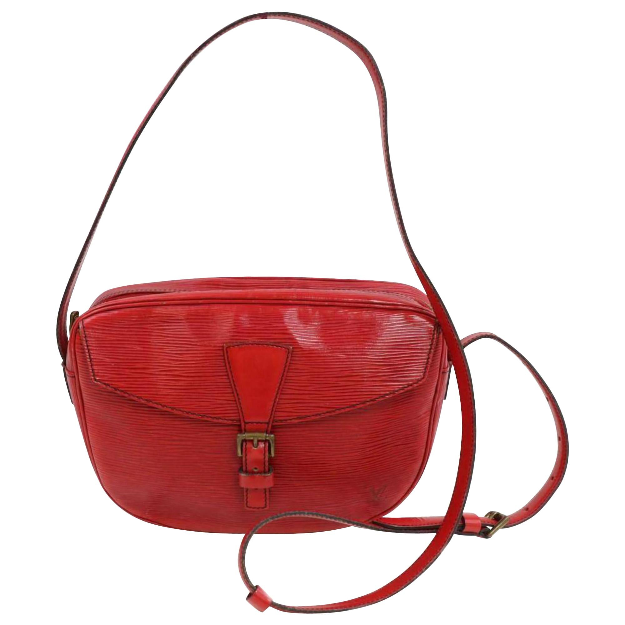 Authentic LOUIS VUITTON Jeune Fille MM Red Epi Crossbody Shoulder Bag #43685
