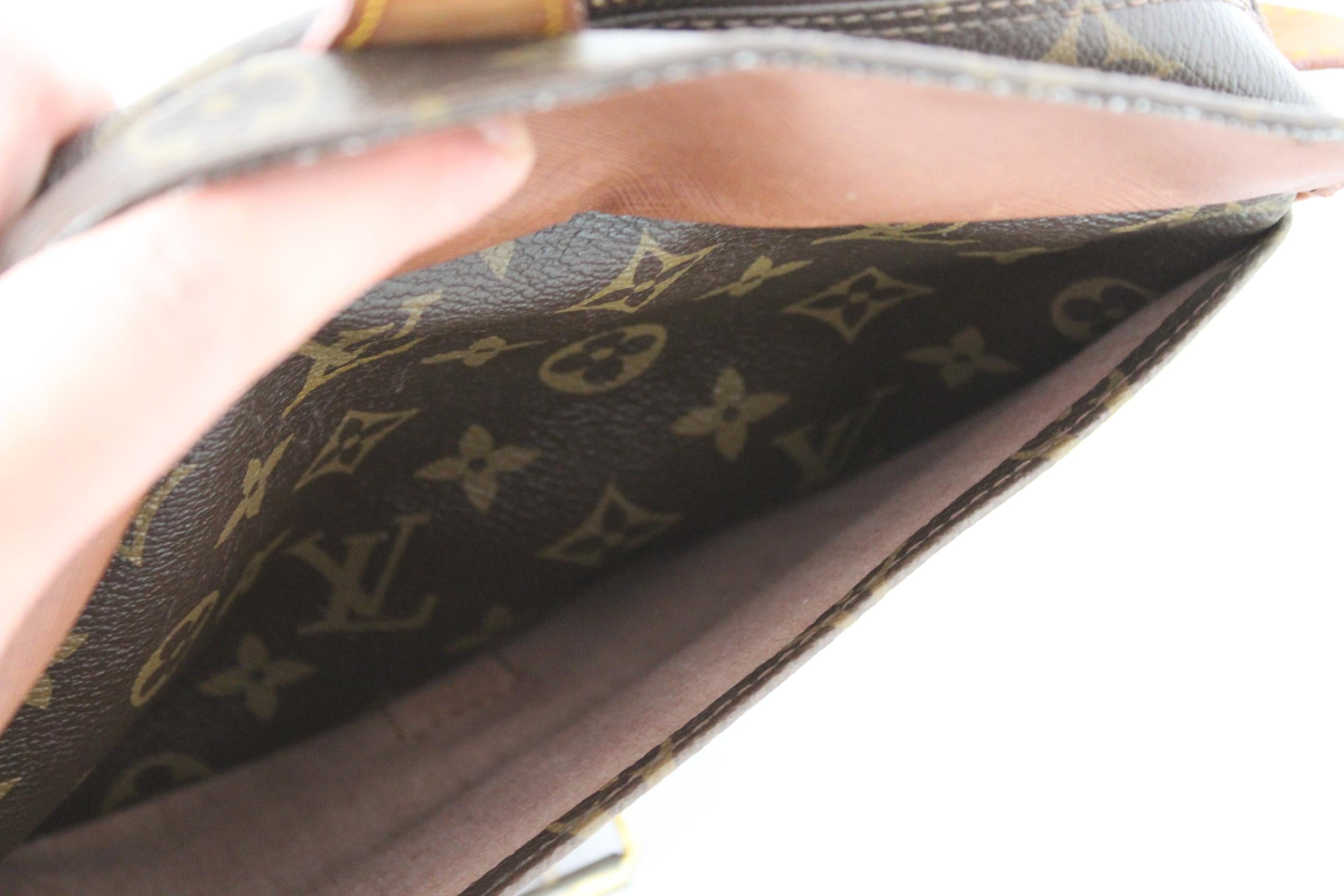 Louis Vuitton Jeune Fille Brown Canvas Leather Monogram Crossbody Bag 1970s 1