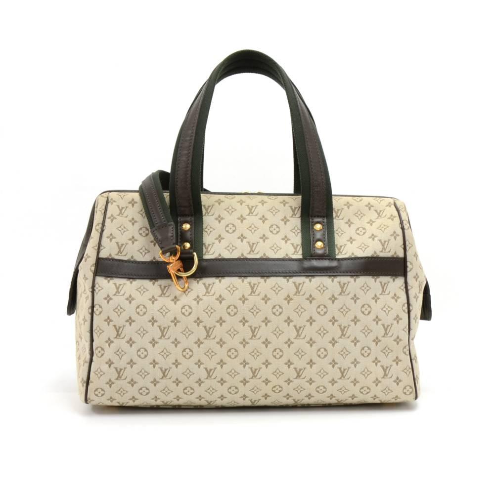 Louis Vuitton Josephine GM Mini Monogram Canvas hand bag. Top secured with double zipper and opens up like a doctor's bag.  Inside has 1 zipper pocket, 1 open and 1 for phone or sunglasses. Comes with a shoulder strap. Perfect for daily use. SKU: