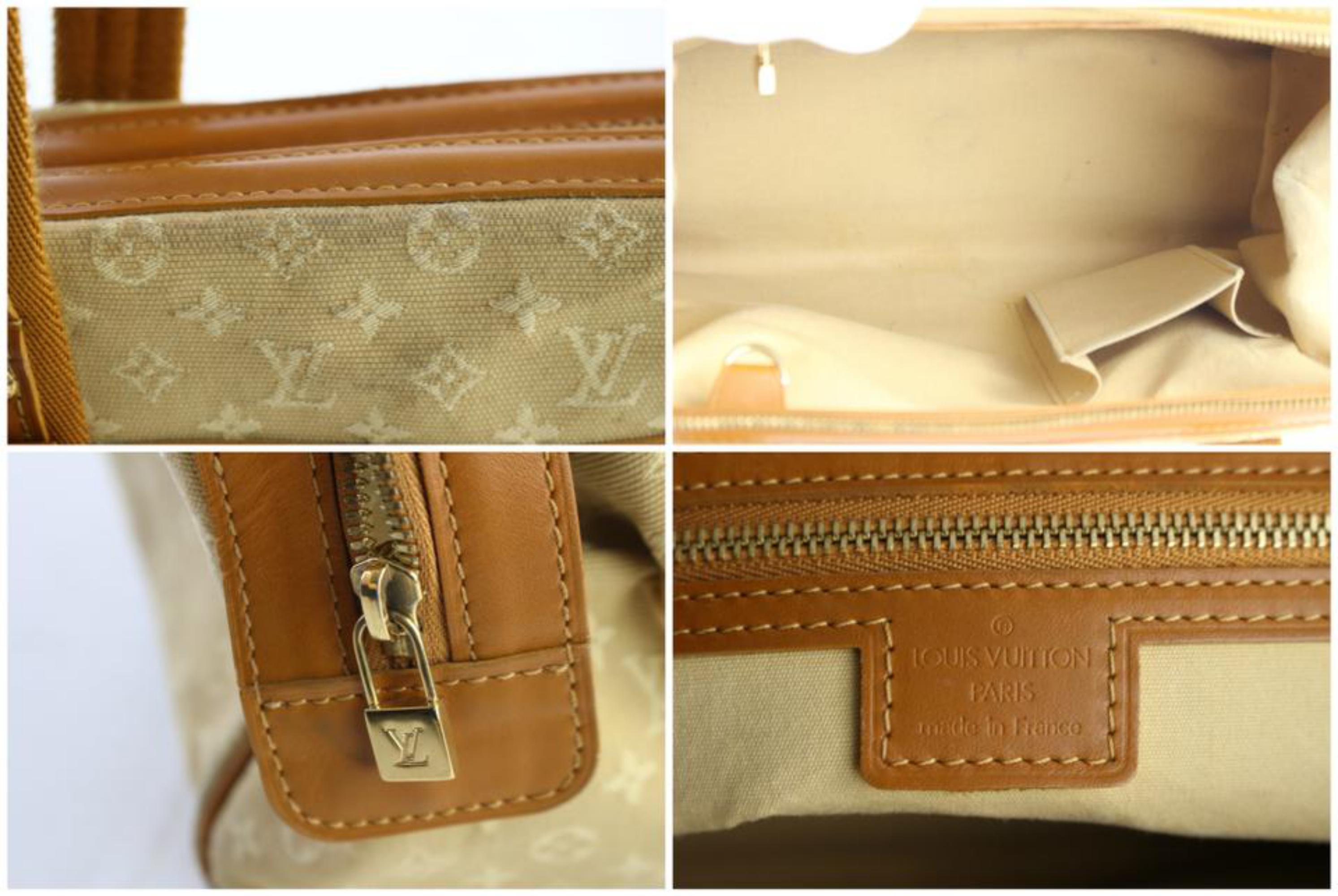 Louis Vuitton Josephine Monogram Mini Lin 6lz0626 Beige Canvas Shoulder Bag In Fair Condition For Sale In Forest Hills, NY