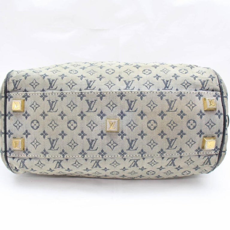 Louis Vuitton Keepall Mini Lin White and Blue at 1stDibs