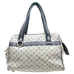 Louis Vuitton Josephine Monogram Mini Lin 867403 Blue Canvas Satchel