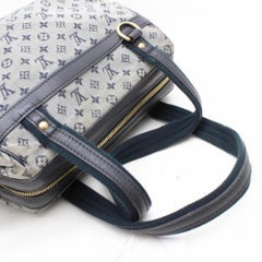 Louis Vuitton Josephine Monogram Mini Lin Pm 867662 Blue Canvas Satchel