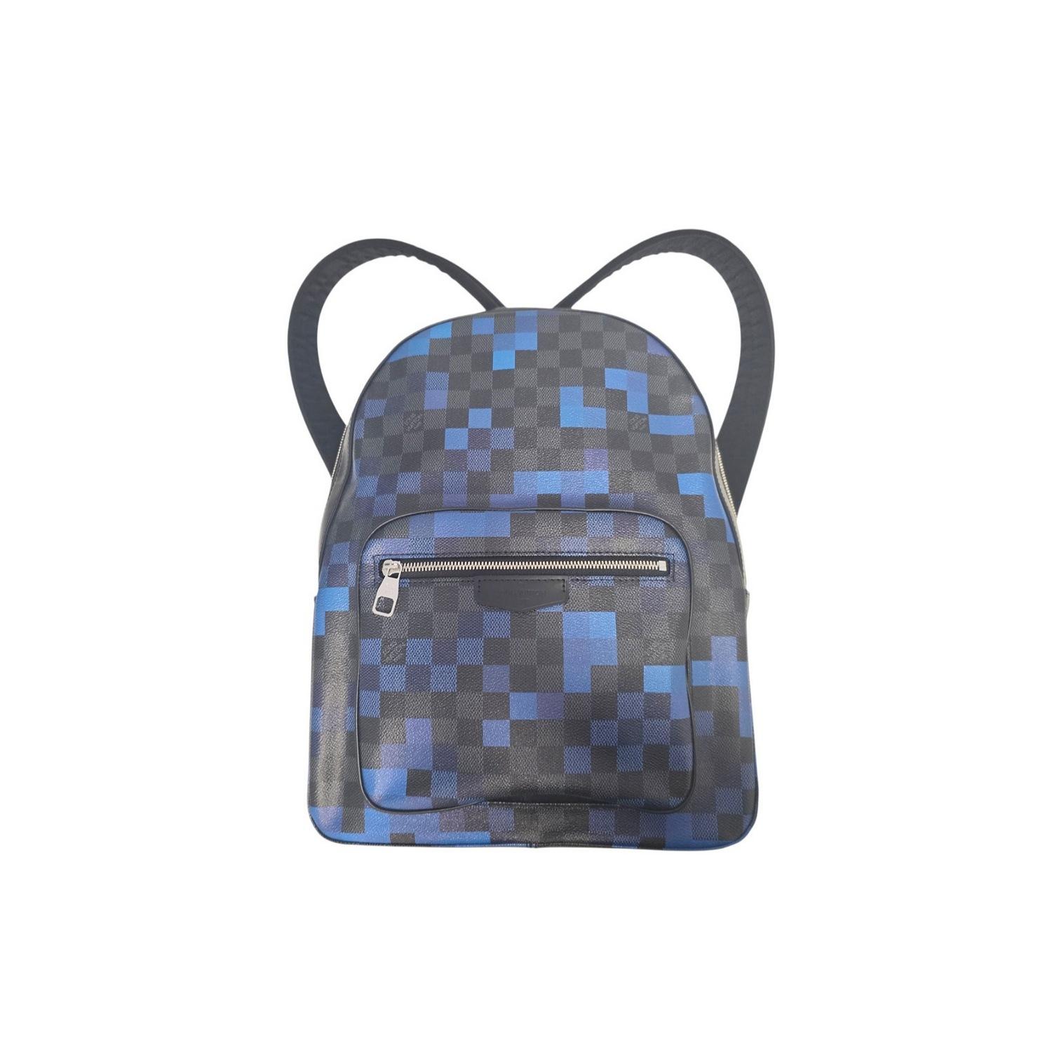 Grigio Zaino Louis Vuitton Damier Graphite Pixel Blu in vendita