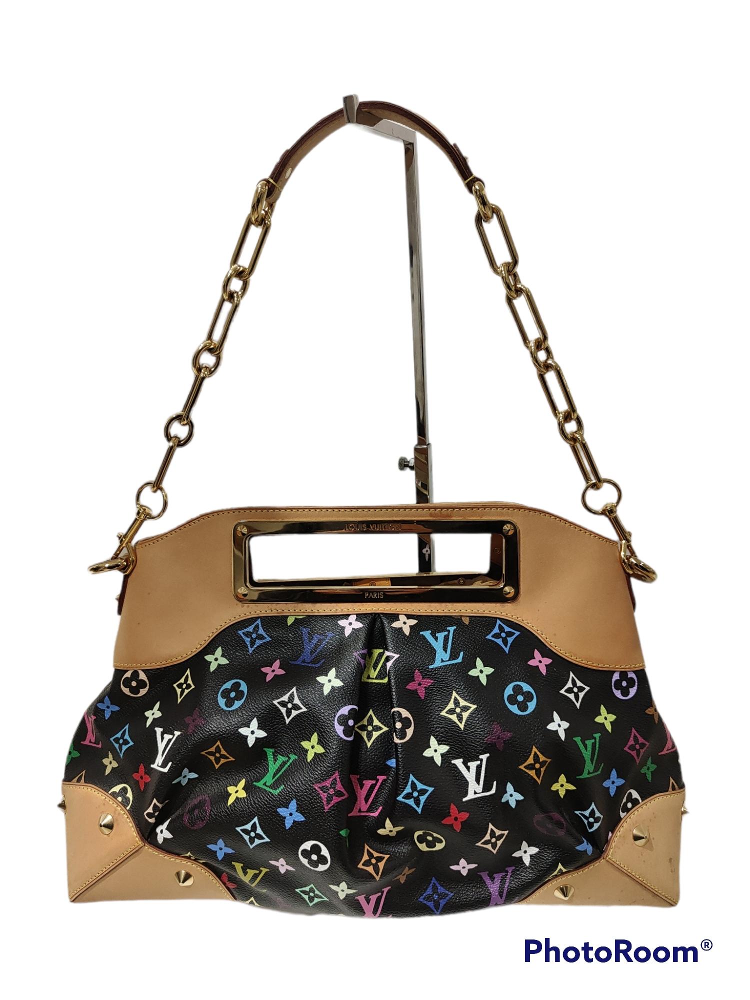 New Louis Vuitton Black Judy MM Murakami Multicolore Monogram Bag at  1stDibs