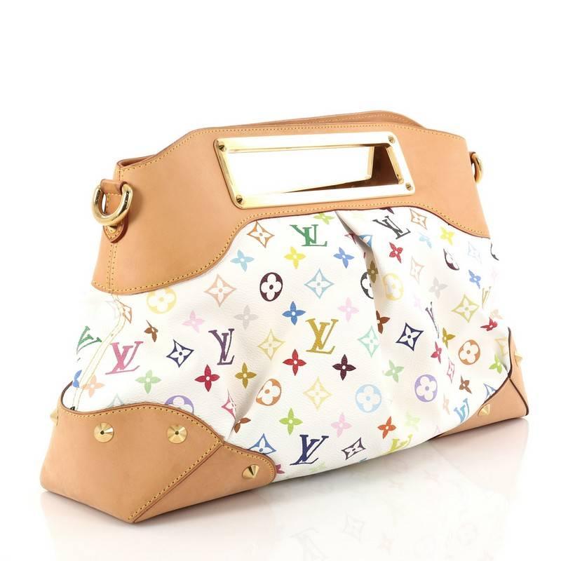 White Louis Vuitton Judy Handbag Monogram Multicolor GM