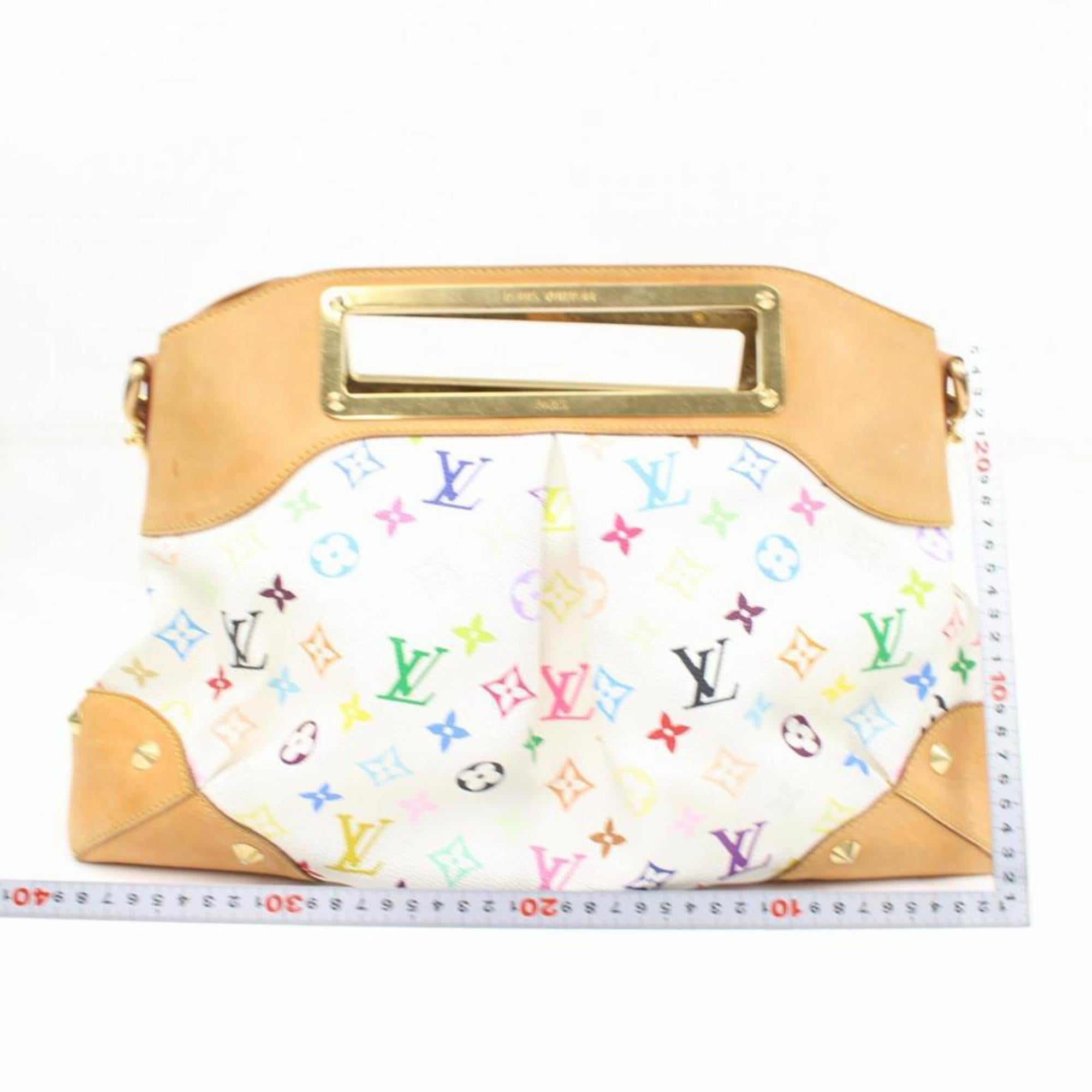 Louis Vuitton Judy White Gm 866658 Multicolore Coated Canvas Shoulder Bag For Sale 4