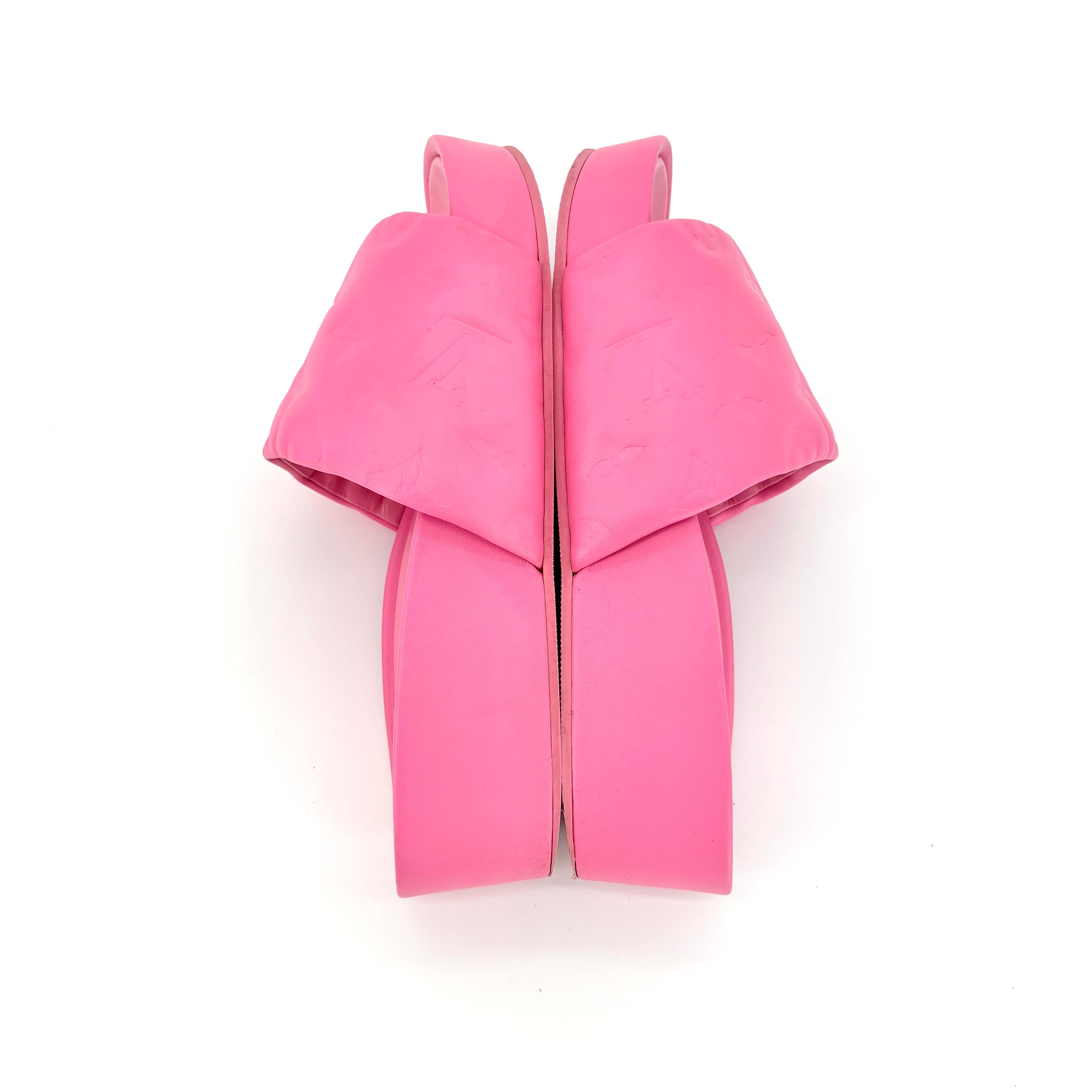 Donna Louis Vuitton Jumbo Comfort Flatform Monogram Mules Slides 38 in vendita