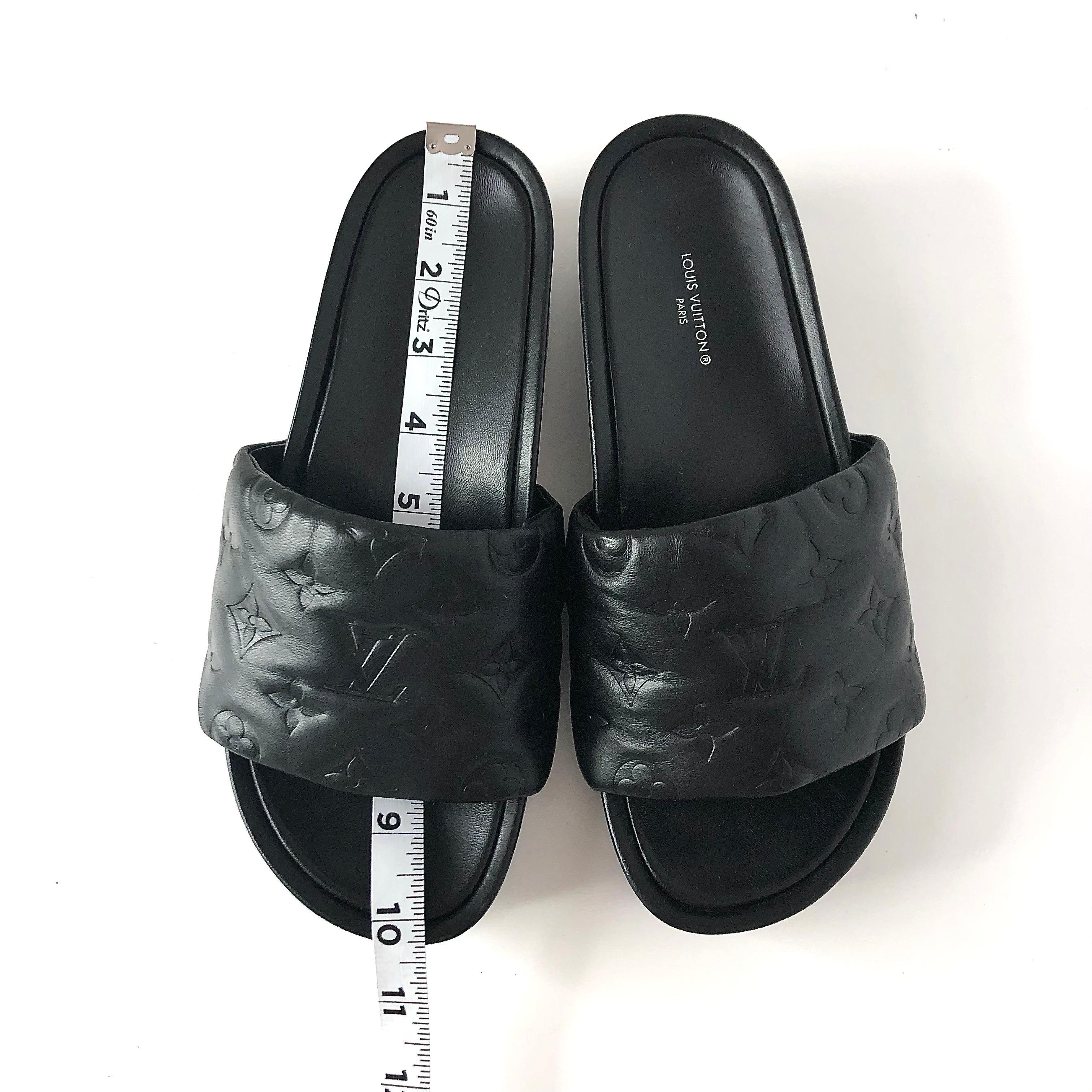Louis Vuitton Jumbo Flatform Monogram Pantoletten Schwarz Leder Slip On Sandalen 38 im Angebot 5