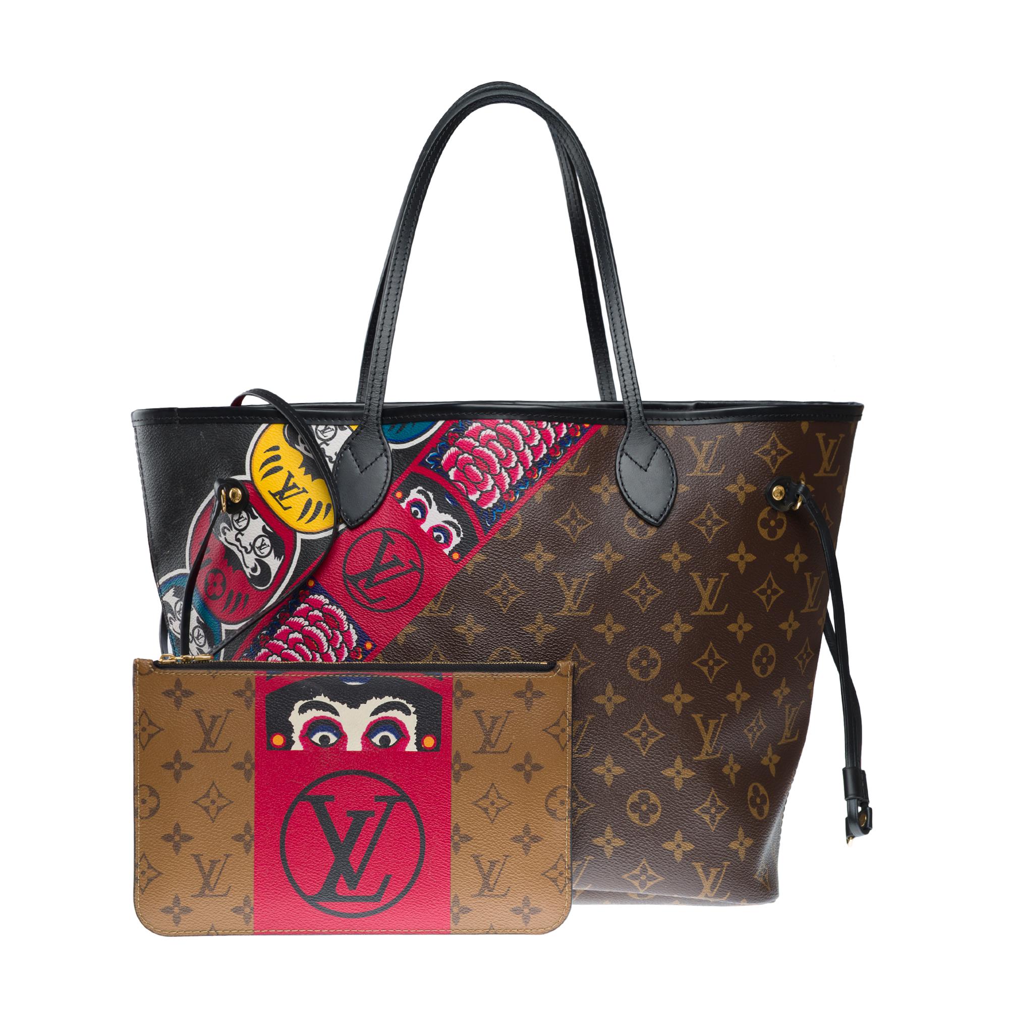 Louis​ ​Vuitton​ ​Neverfull​ ​MM​ ​limited​ ​edition​ ​Kabuki​ ​tote​ ​bag​ ​designed​ ​by​ ​Kansai​ ​Yamamoto​ ​in​ ​brown​ ​monogram​ ​canvas,​ ​gold​ ​metal​ ​trim,​ ​double​ ​brown​ ​leather​ ​handle​ ​for​ ​hand​ ​or​ ​shoulder​ ​carry

One​