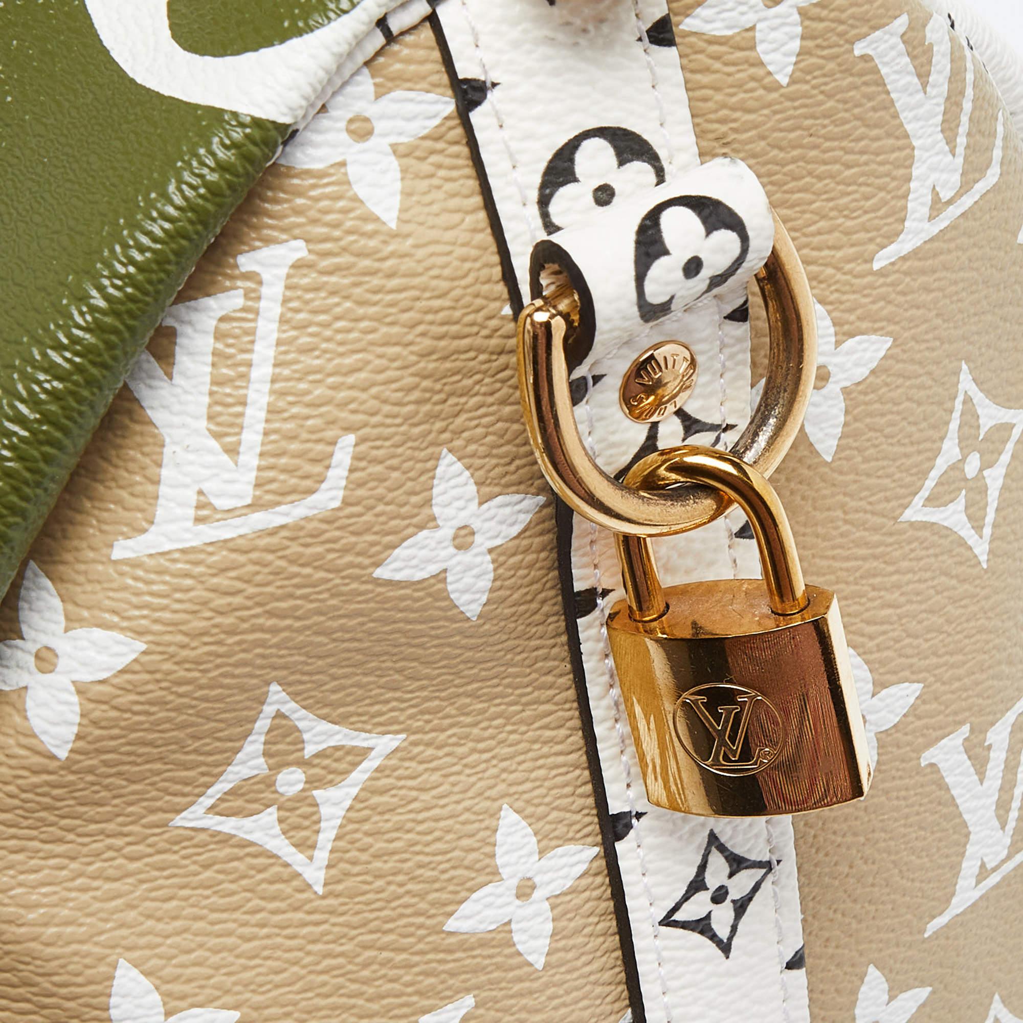 Louis Vuitton Kaki/Beige Monogram Giant Canvas Speedy Bandouliere 30 Bag 9
