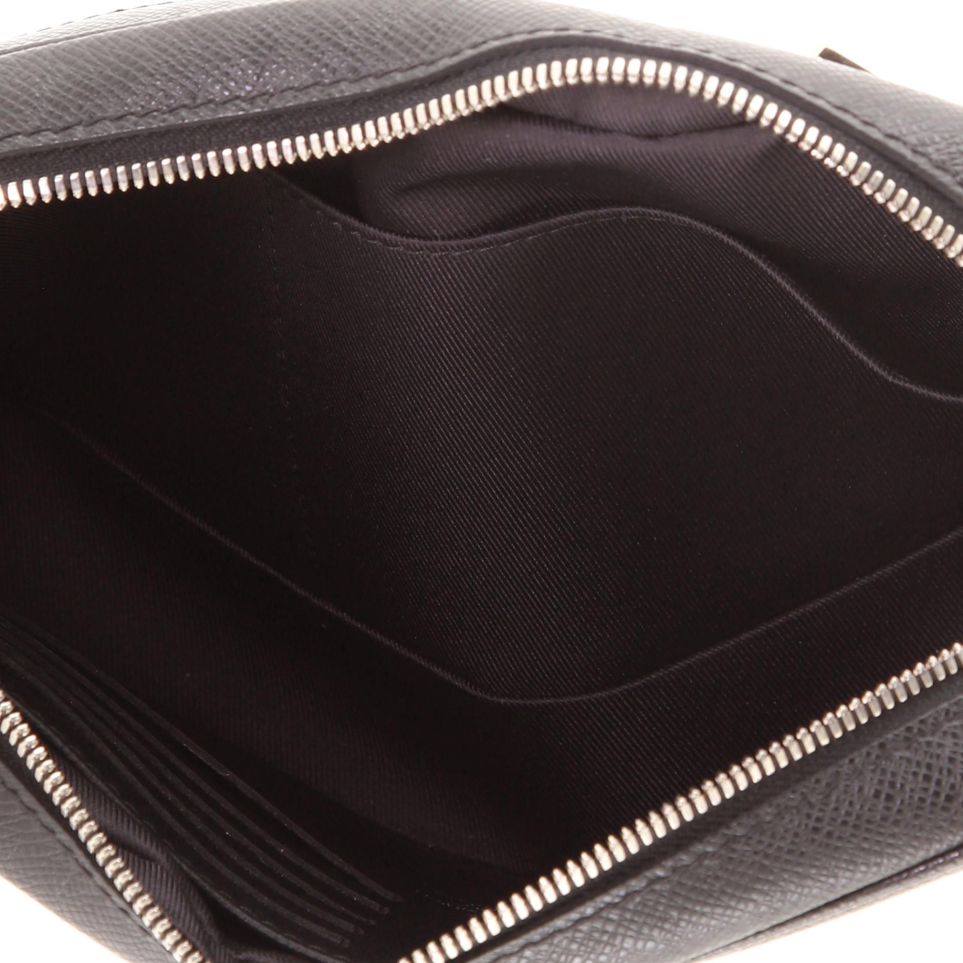 Black Louis Vuitton Kasai Clutch Taiga Leather