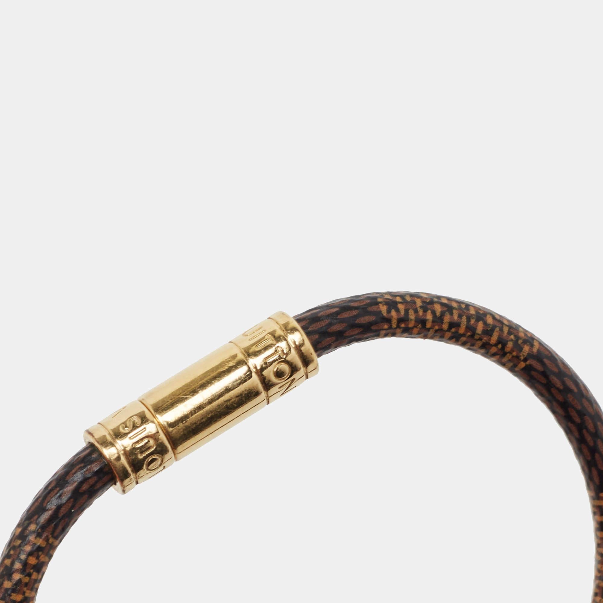 Contemporary Louis Vuitton Keep it Canvas Gold Tone Bracelet