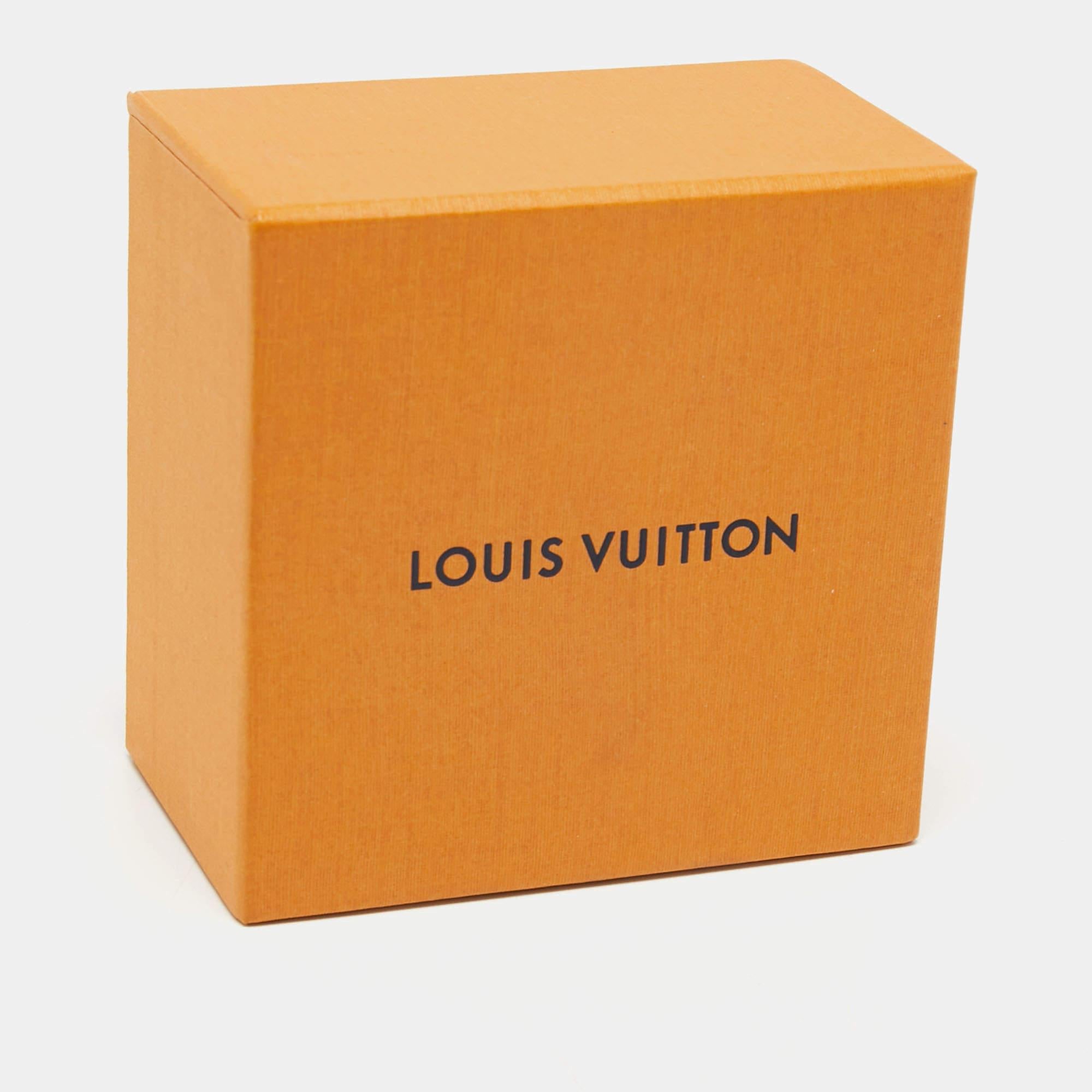 Aesthetic Movement Louis Vuitton Keep it Twice Brown Monogram Canvas Gold Tone Lock Charm Bracelet