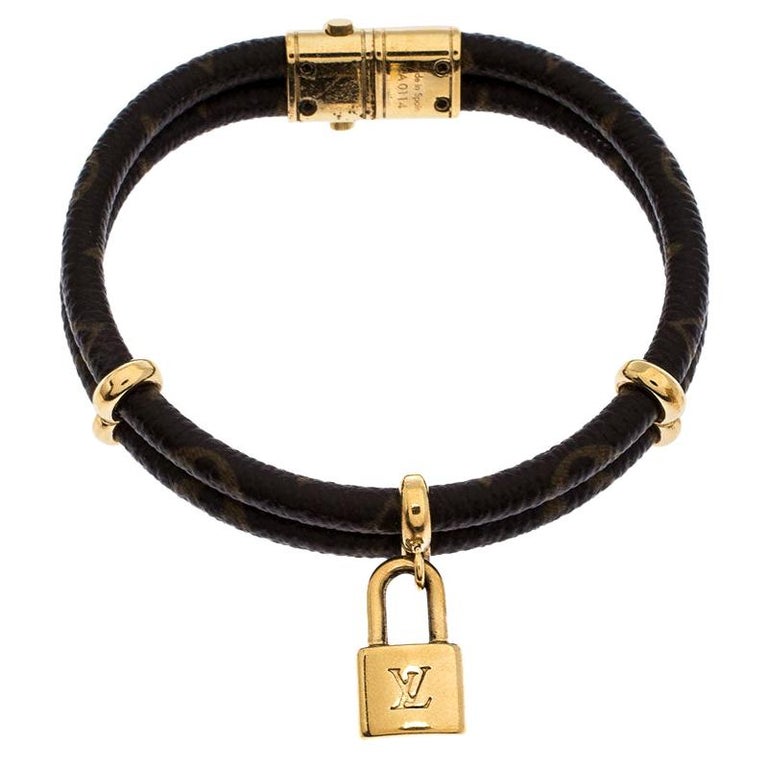 Louis Vuitton Monogram Double Keep It Twice Logo Lock Bracelet