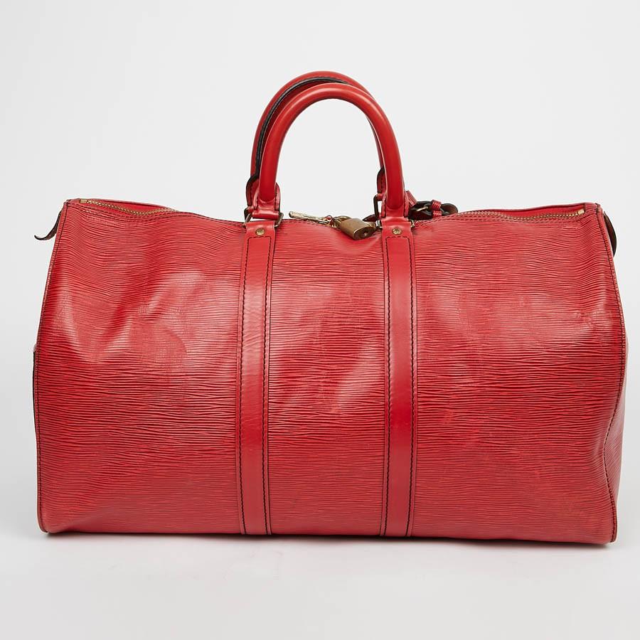 Louis Vuitton Keepall 45 Bag In Red Epi Leather 6