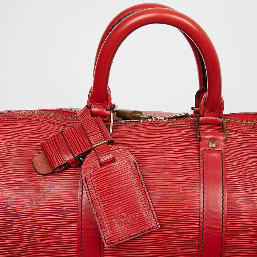 Louis Vuitton Keepall 45 Bag In Red Epi Leather 3
